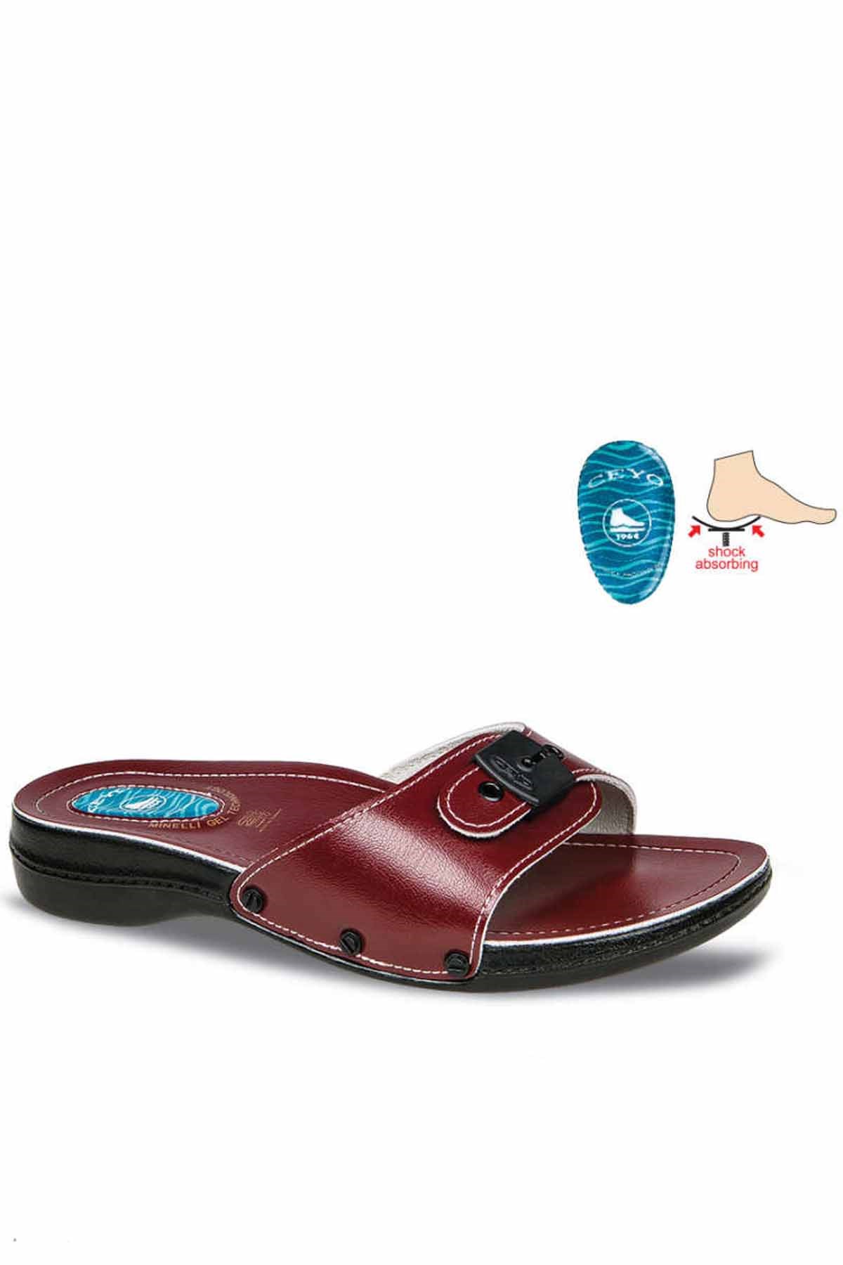 Ceyo 6500-1 Kadın Terlik Ayakkabı 01457KIRMIZI