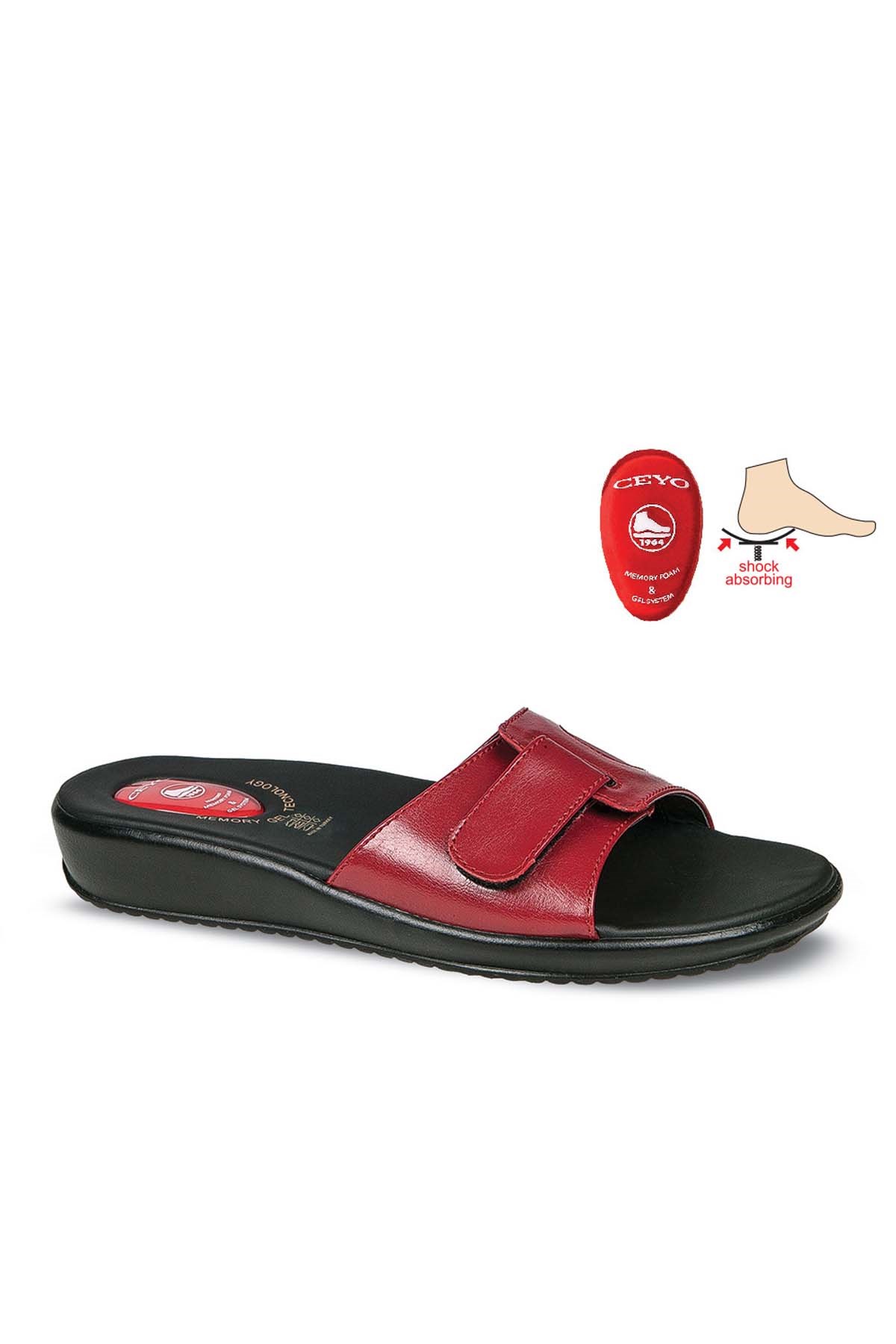Ceyo 9200-12 Kadın Terlik Ayakkabı 01377KIRMIZI