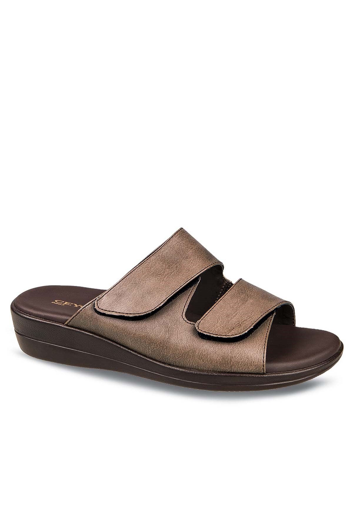 Ceyo 9863-10 Kadın Ev Terliği Ayakkabı 04993VIZON