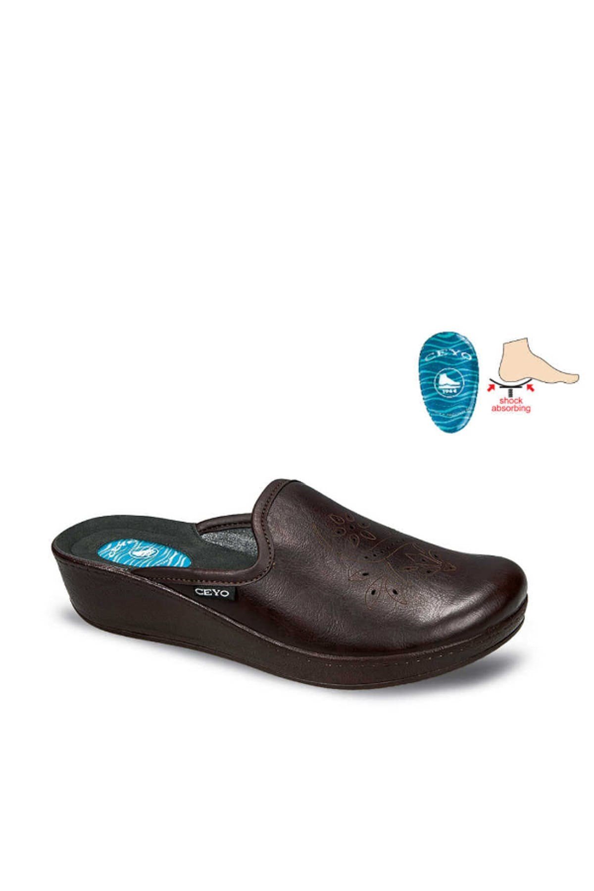 Ceyo 9932-8 Kadın Ev Terliği Ayakkabı 01206KAHVE