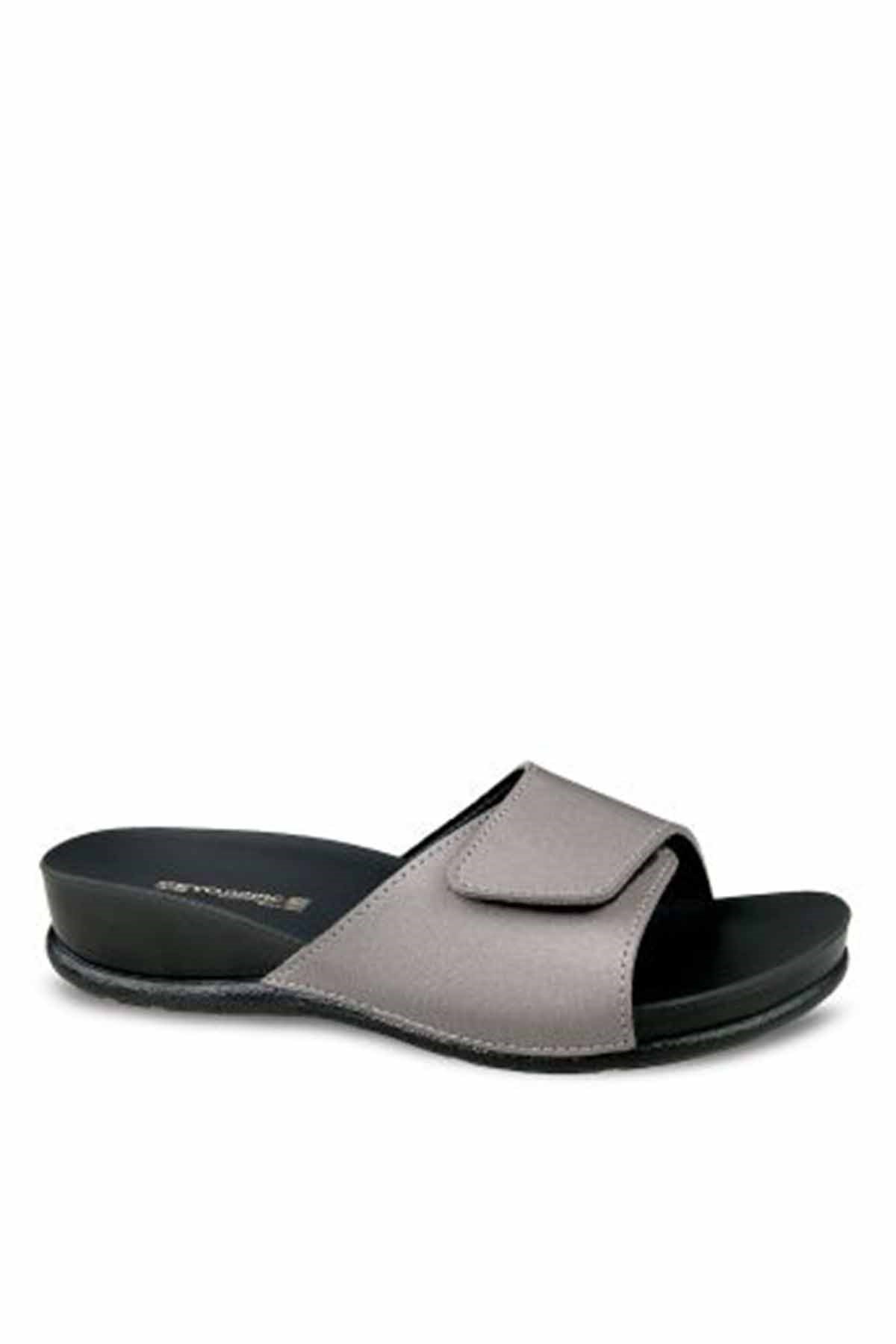 CEYOTerlikCeyo OLIVA-6 Kadın Terlik Ayakkabı 03221PLATIN