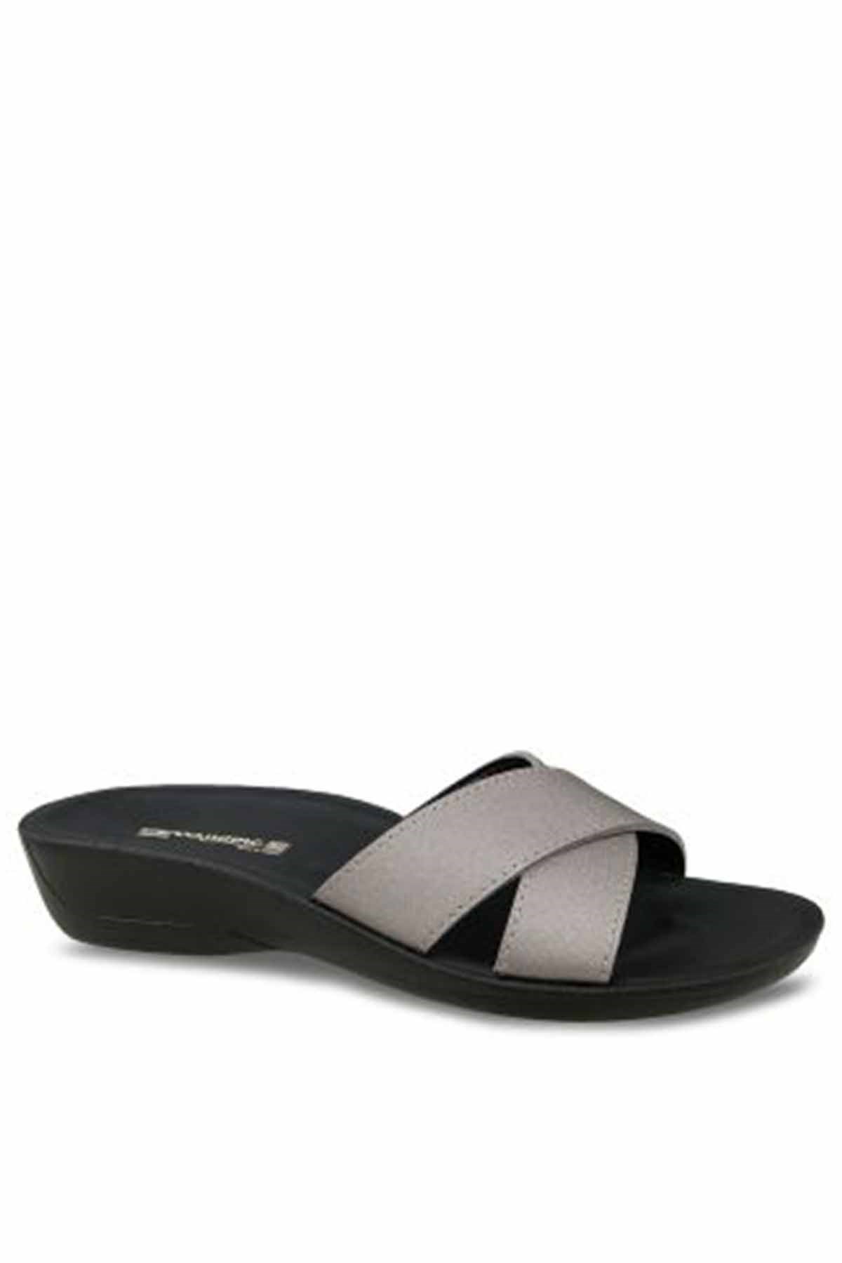 CEYOTerlikCeyo SIENA-14 Kadın Terlik Ayakkabı 03227PLATIN