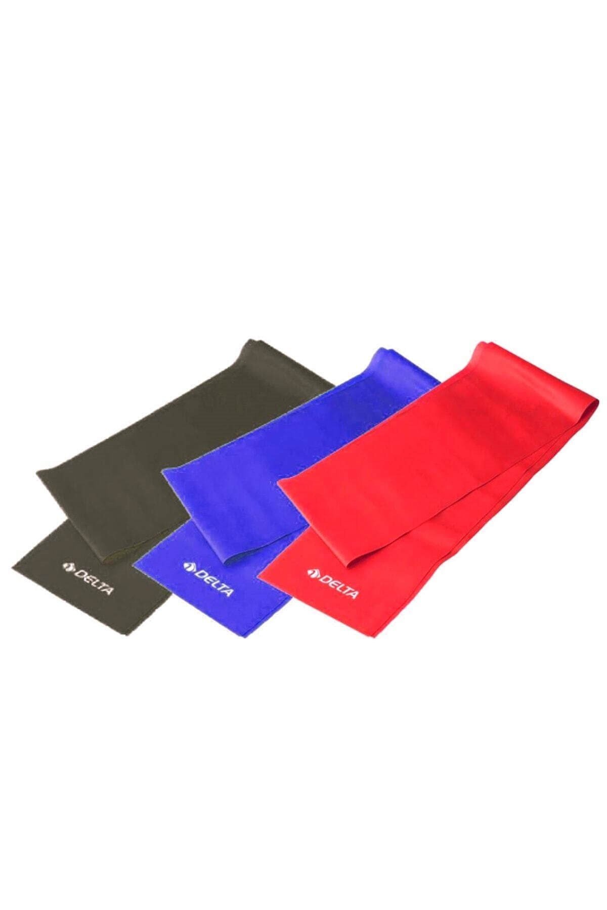 DELTAPlates LastiğiDelta Pilates Bant-3 lü Set 120x7,5 Polybag Unisex Plates Lastiği TPB 138-Çok Renkli