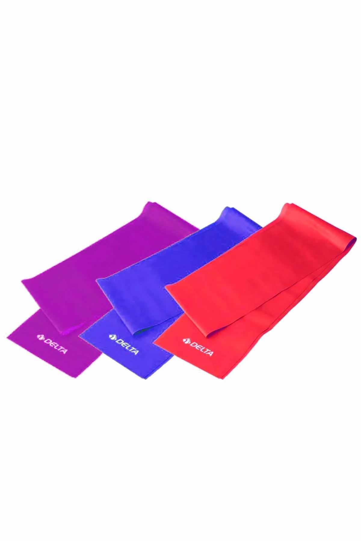 DELTAPlates LastiğiDelta PİLATES BANT-3 LÜ SET 120x7,5 POLYBAG Unisex Plates Lastiği BFE 240Çok Renkli