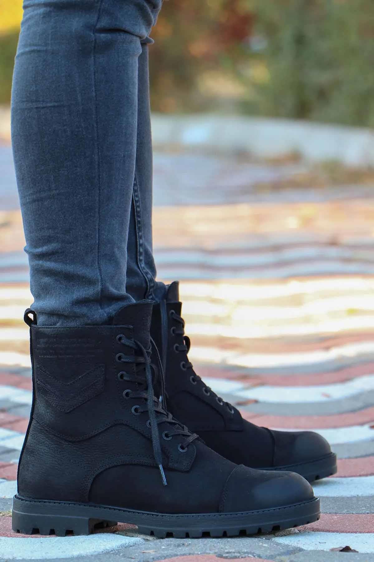 HAMMER JACKBotHammer Jack Hakiki Deri Erkek Bot Erkek Bot Ayakkabı 102-17640-M-1SIYAH