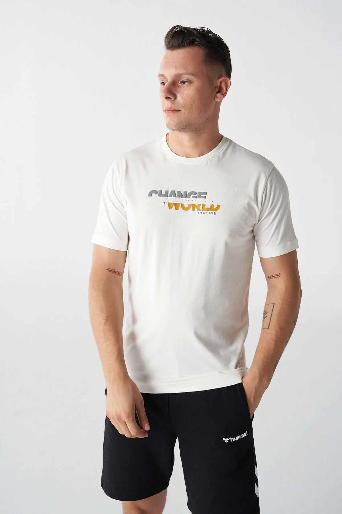 HUMMELTişörtHummel DIVIDE T-SHIRT SS Erkek Tişört 911794-9003OFF WHITE