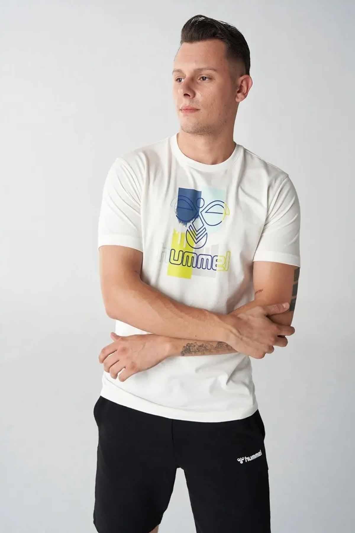 HUMMELTişörtHummel GODRIC T-SHIRT S/S Erkek Tişört 911801-9003OFF WHITE