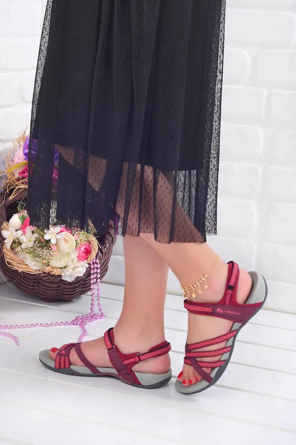 LUMBERJACKSandaletLumberjack EFTAL Kadın Sandalet Ayakkabı 100241184-3BORDO