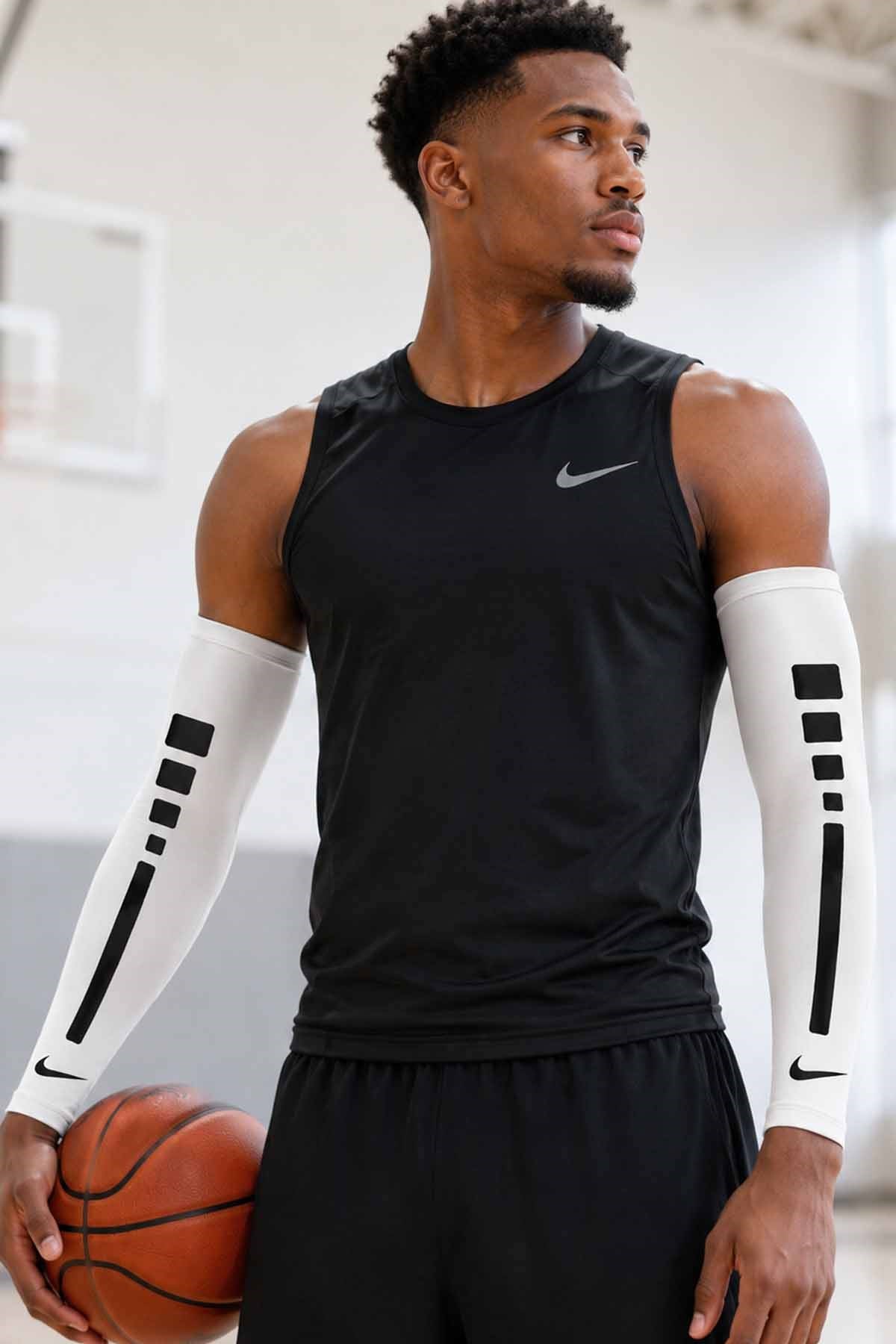 NIKEBasketbol KolluğuNike PRO ELITE SLEEVES 2.0 WHITE/BLACK/BLACK L/XL Unisex Basketbol Kolluğu N.000.2044.127Beyaz