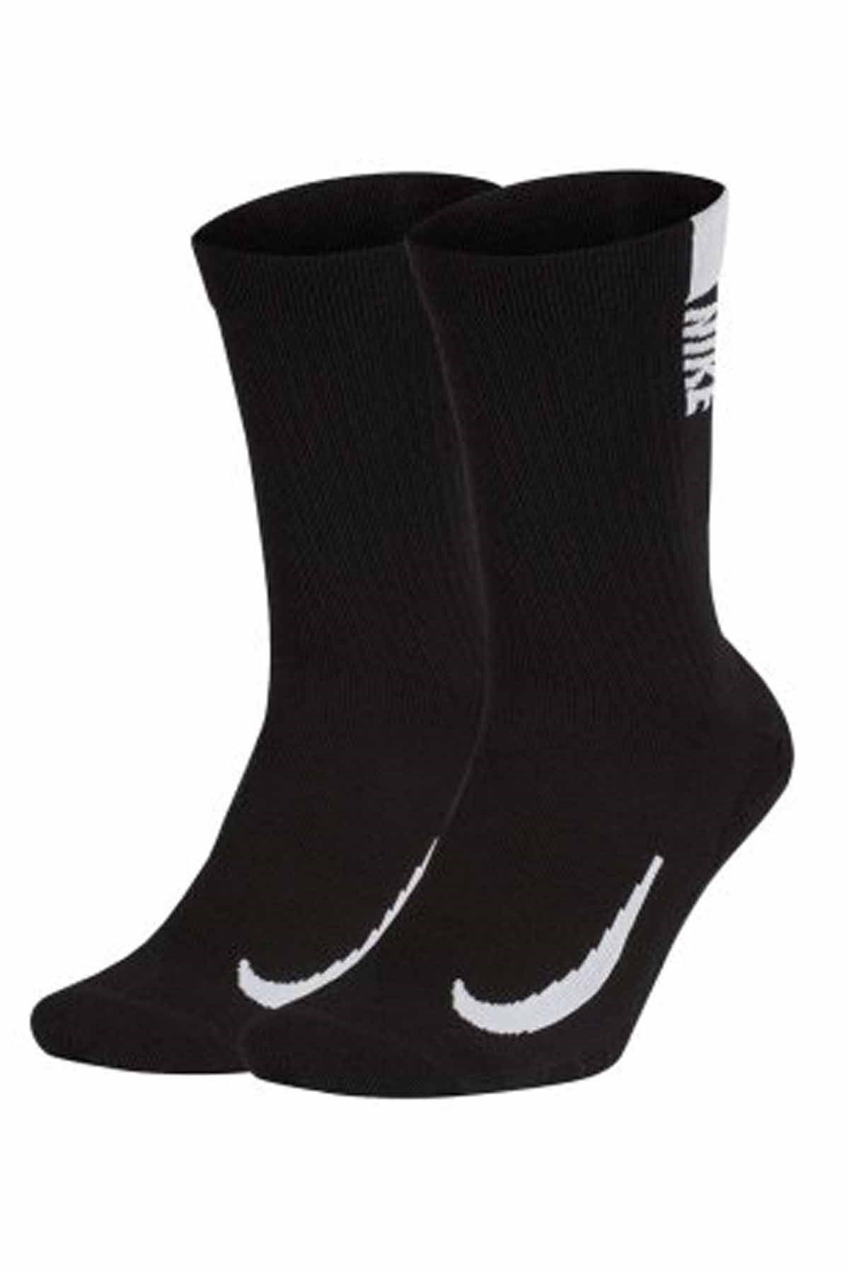 NIKEÇorapNike Multiplier Crew Sock (2 Pairs) Unisex Çorap SX7557-010-Siyah
