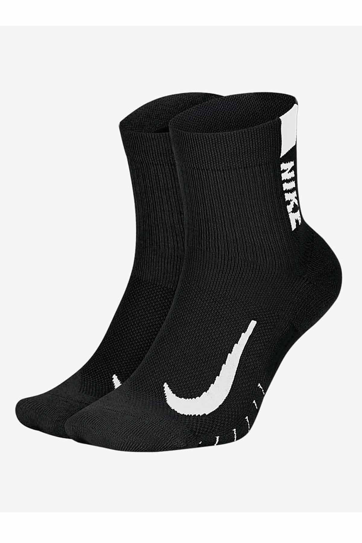NIKEÇorapNike Multiplier Running Ankle Socks (2 Pair) Unisex Çorap SX7556-010-Siyah