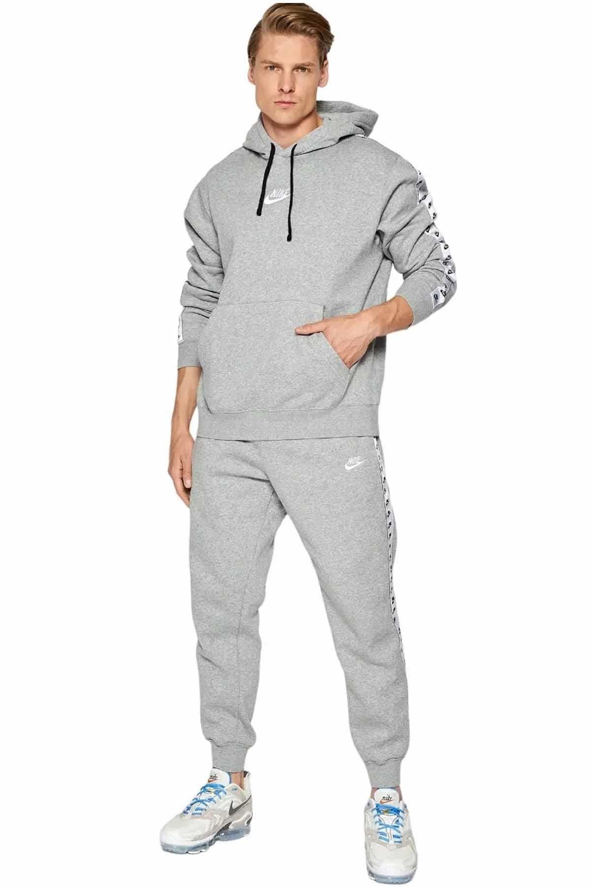 NIKEEşofman TakımNike  Fleece GX Hooded Track Suit Erkek Eşofman Takım DM6838-063-Gri