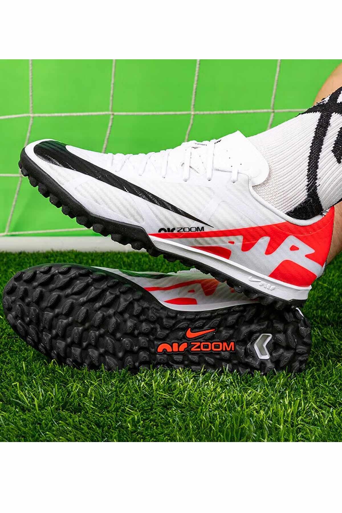 NIKEHalı SahaNike Zoom Vapor 15 TF Yarı pro Erkek Halı Saha Ayakkabı DJ5635-600-beyaz/krmz