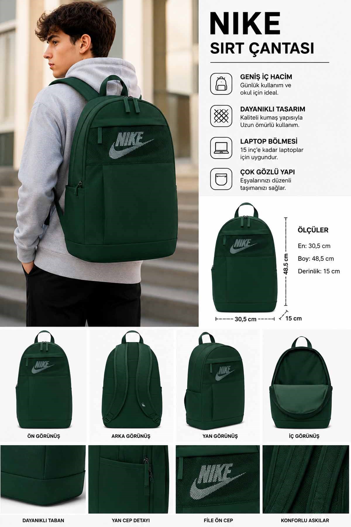 NIKESırt ÇantasıNike Elmntl Bkpk - Fa21 Lbr Unisex Sırt Çantası DD0562-323Haki