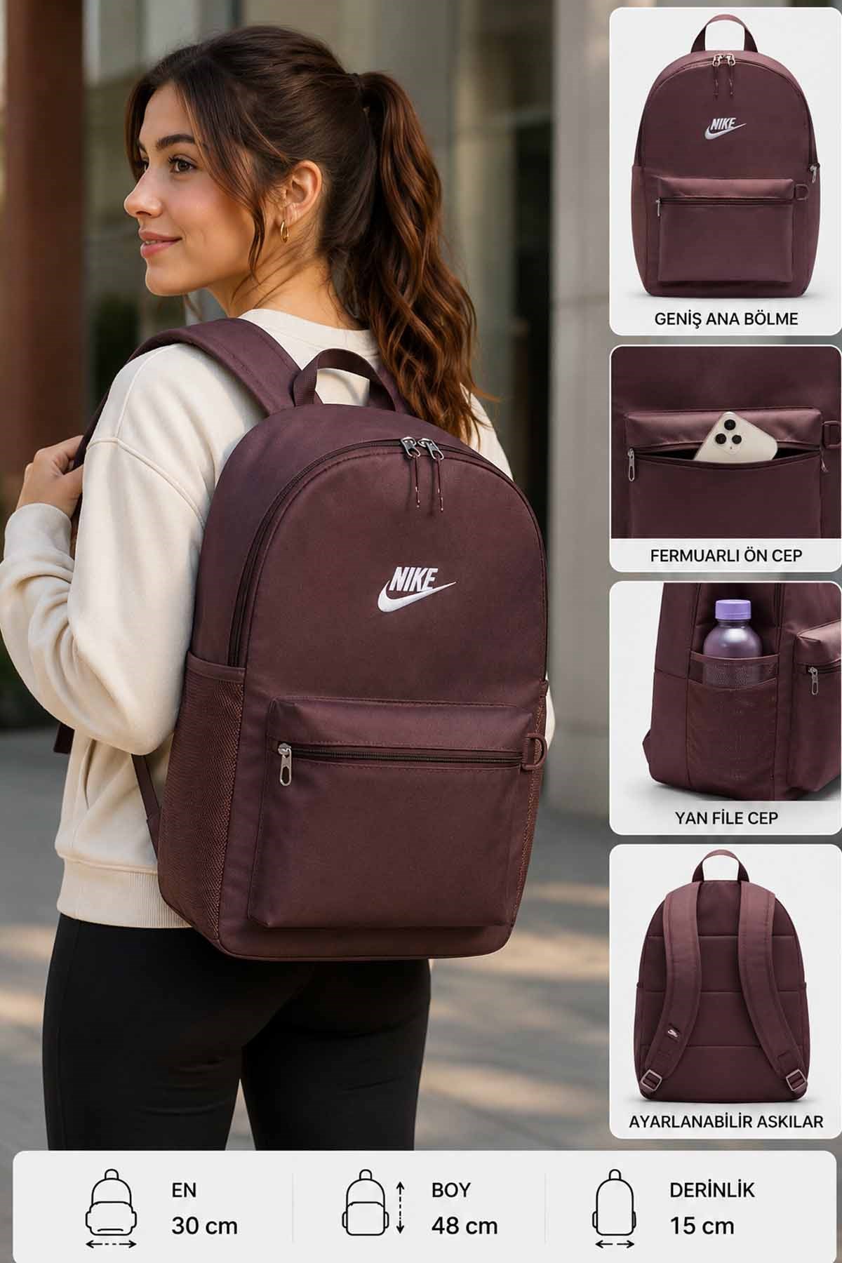 NIKESırt ÇantasıNike NK HERITAGE EUGENE BACKPCK 2.0 Unisex Sırt Çantası IB4343-502BORDO