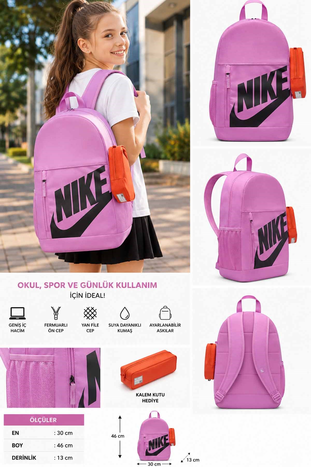 NIKESırt ÇantasıNike Y ELMNTL BKPK SHOEBOX En: 46 cm, Boy: 30 cm, Derinlik: 13 cm Unisex Sırt Çantası HJ4186-503PEMBE