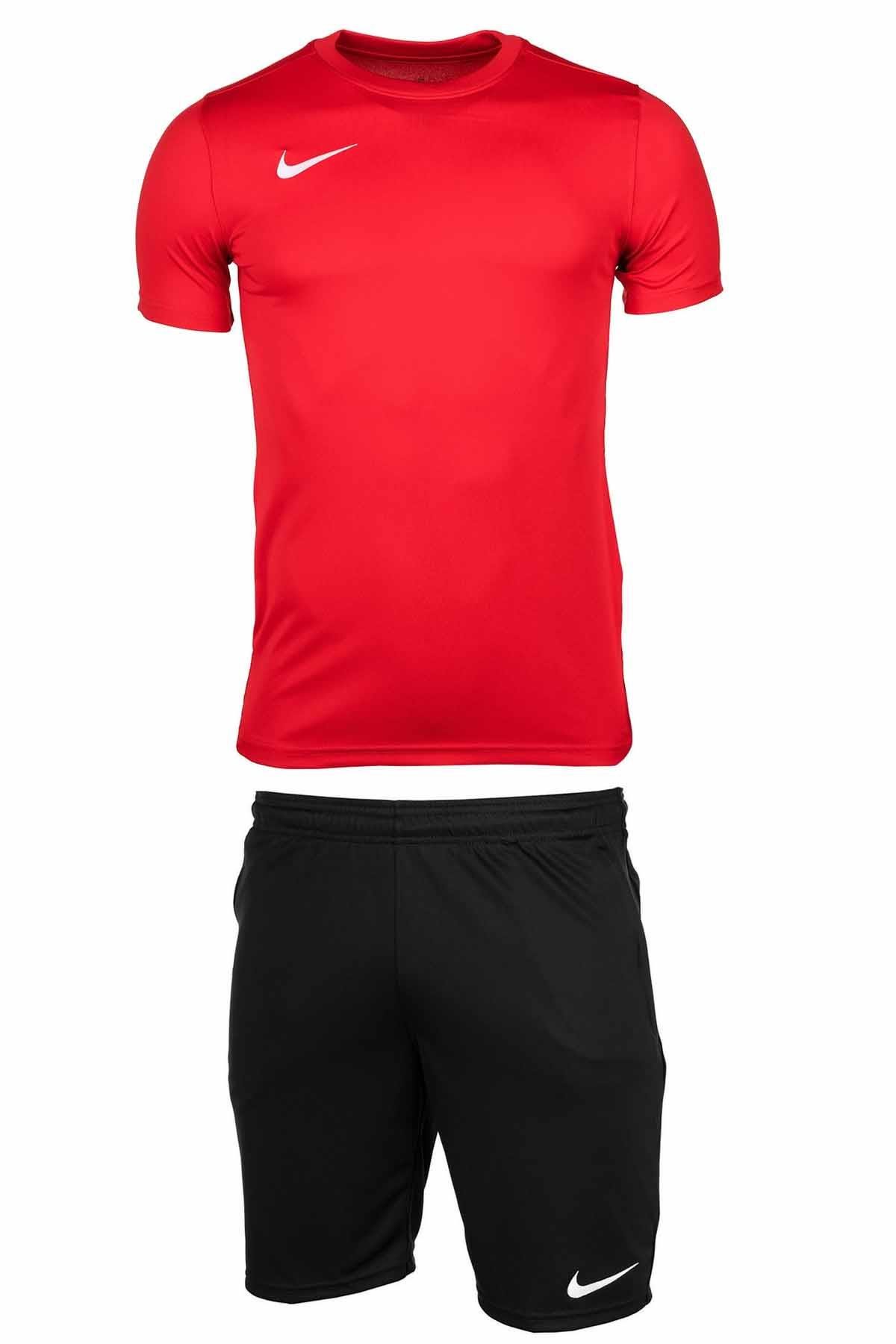 NIKEŞortNike Erkek Şort-Tişört Takım Erkek Şort NK5261-657-Siyah-Krmz