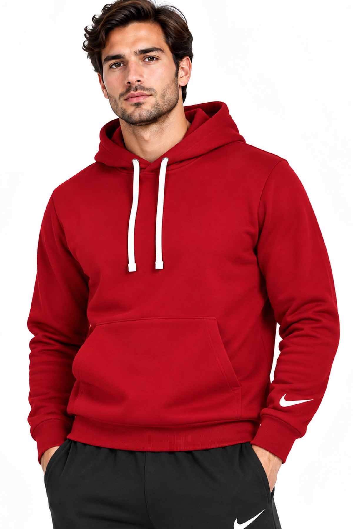NIKESweatshirtNike M NK PARK26 FLC PO HD BLANK Erkek Sweatshirt IO9035-657KIRMIZI