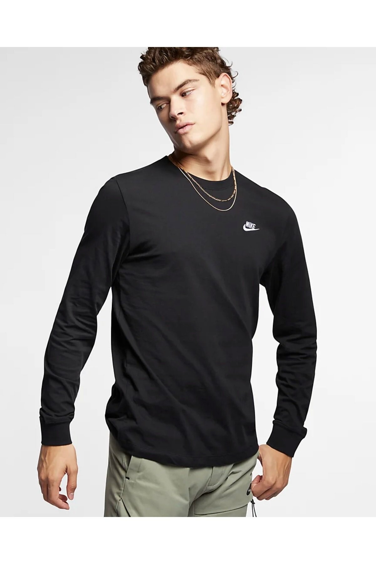 NIKESweatshirtNike Sportswear İnce Erkek Sweatshirt AR5193-010-Siyah