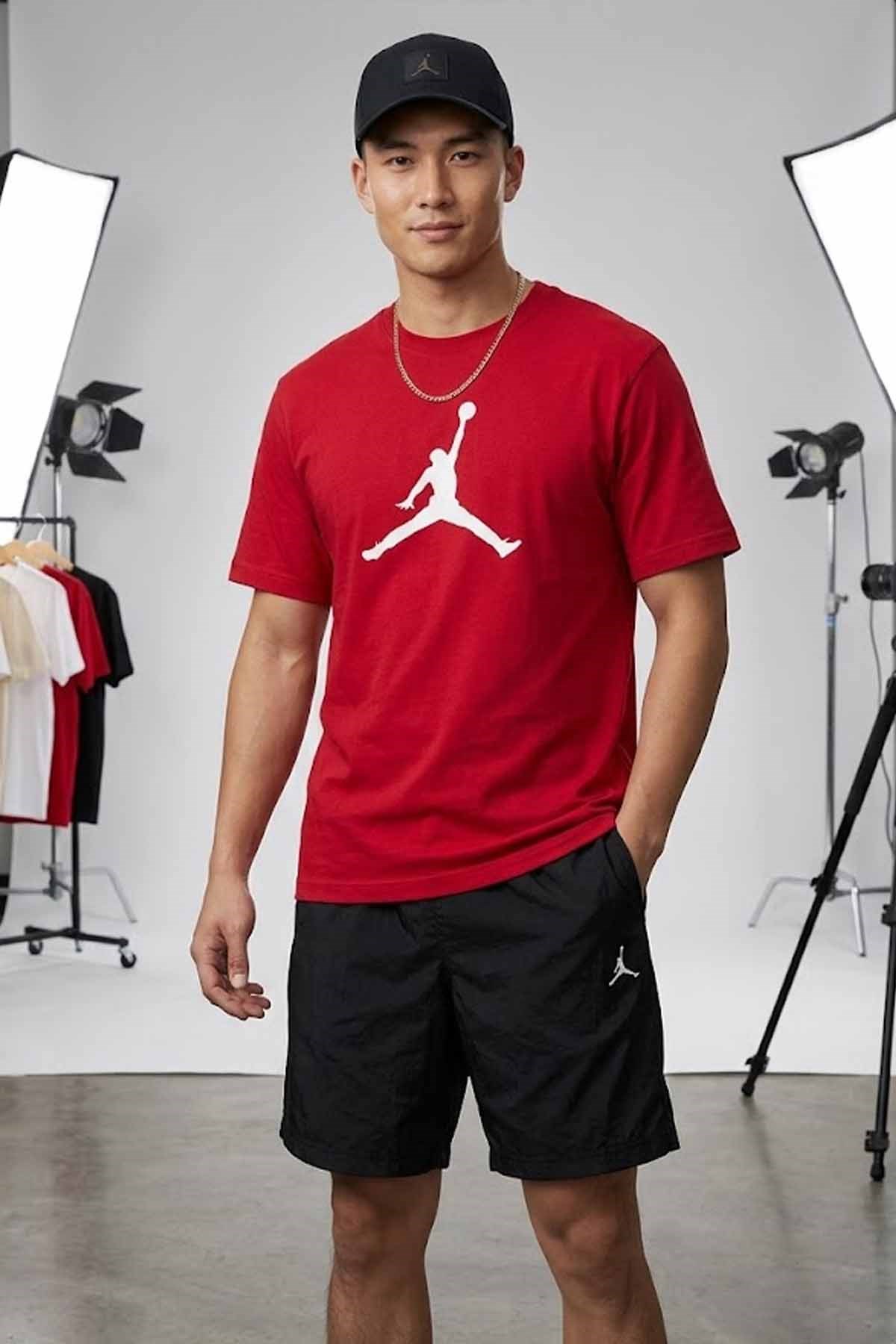 NIKETişörtNike Jordan Jumpman Basketbol T-Shirt Erkek Tişört IR0340-687KIRMIZI