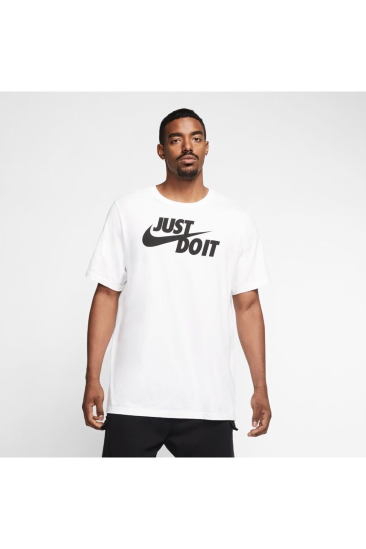 NIKETişörtNike Just Do it Swoosh Erkek Tişört AR5006-100-BEYAZ