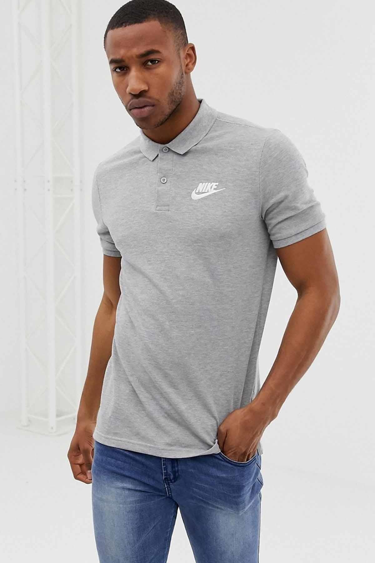 NIKETişörtNike Polo Tişört NSW CE Polo Match Up Erkek Tişört 909746-063-Gri