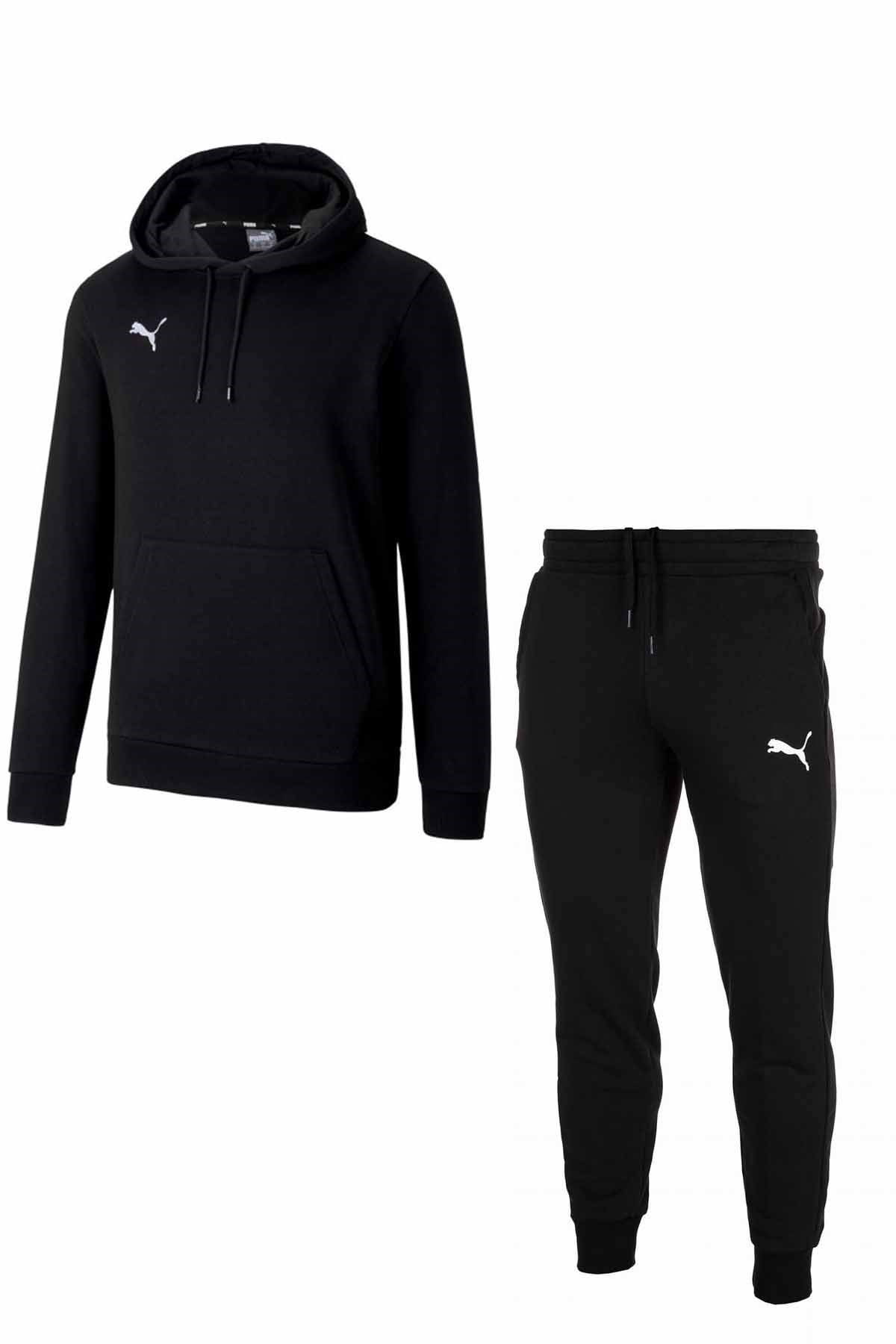 PUMAEşofman TakımPuma Pamuklu Alt Sweatshirt S-S Erkek Eşofman Takım PRS1002 Siyah