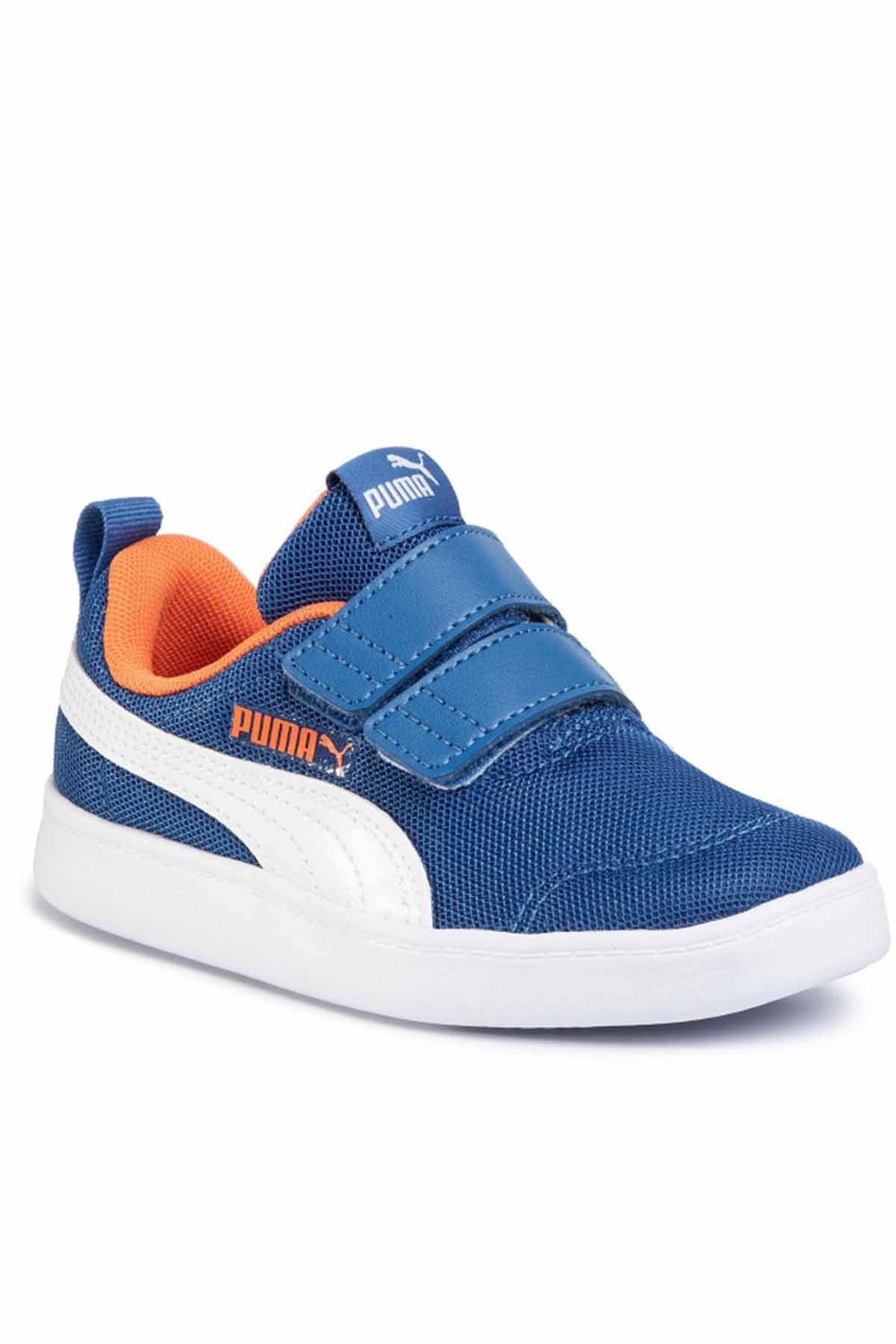 PUMAGünlük SporPuma Courtflex v2 Mesh Çocuk Günlük Spor Ayakkabı 371759-10 MAVİ-BEYAZ