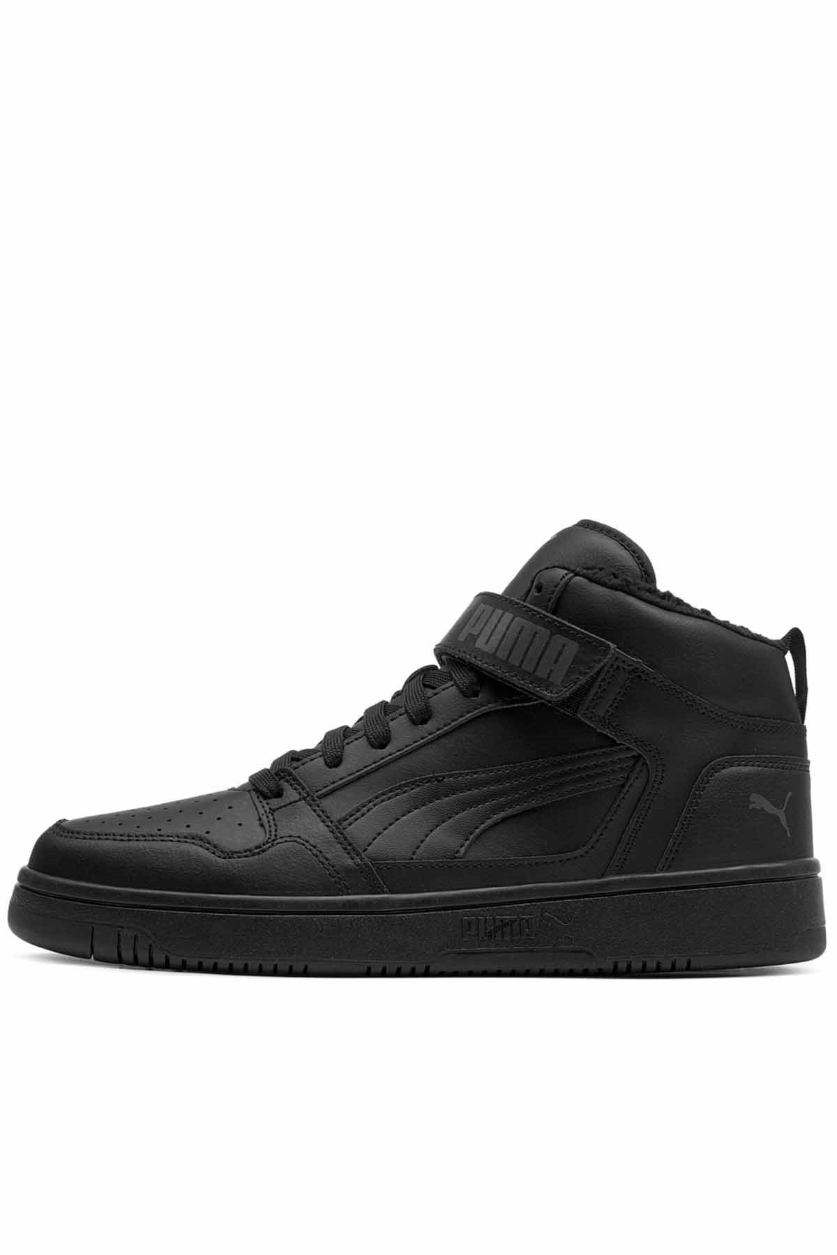 PUMAGünlük SporPuma Rebound Mid Strap WTR Deri İçi Kürklü Unisex Günlük Spor Ayakkabı 386376 01 Siyah