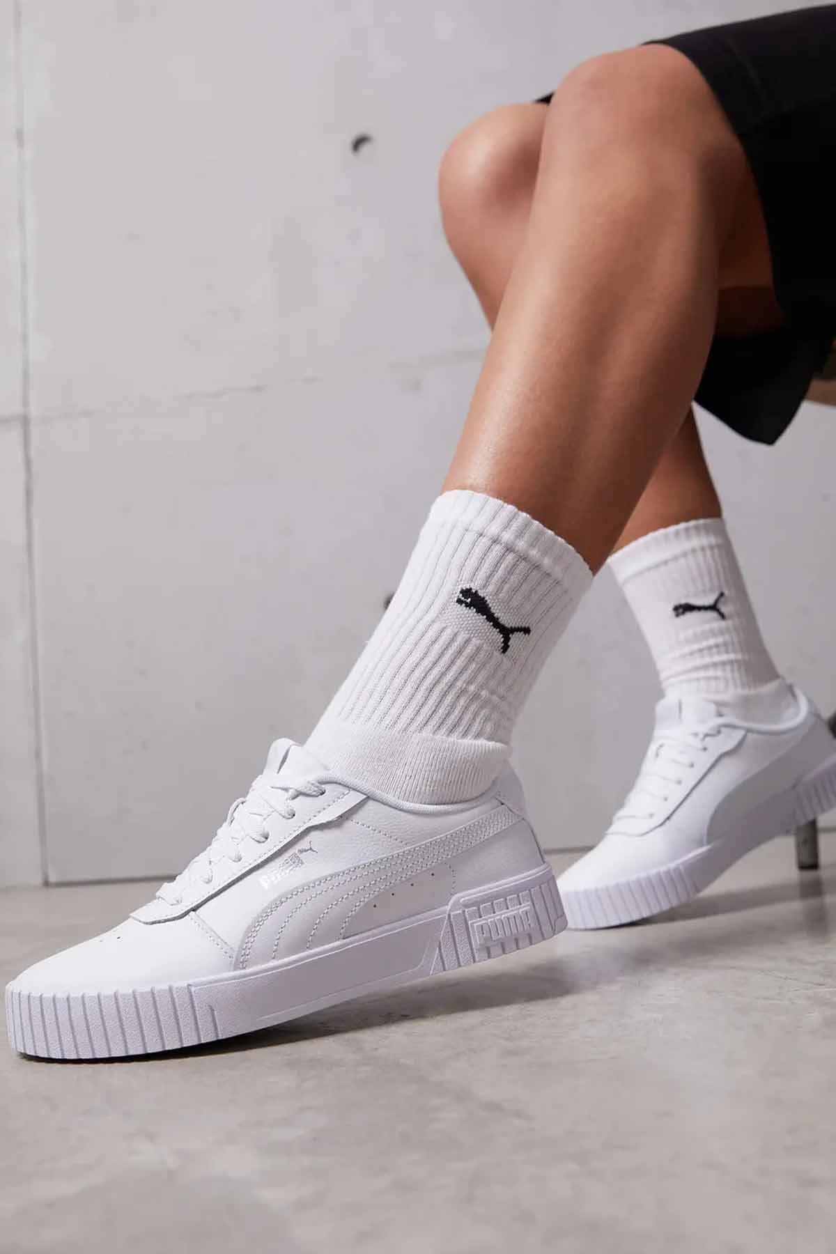 PUMASneakerPuma Kadın Beyaz Günlük Spor Carina 2.0 Kadın Sneaker Ayakkabı 386185-02 BEYAZ