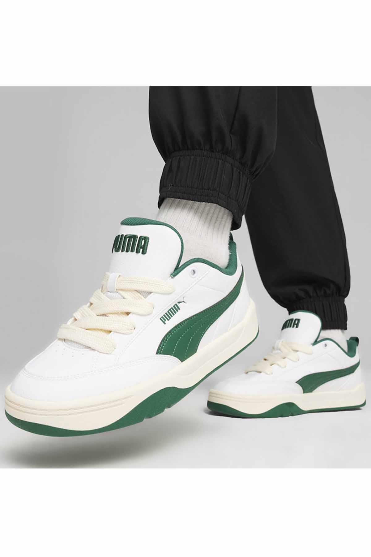 PUMASneakerPuma Park Erkek Sneaker Ayakkabı 395084-02 Beyaz-Yeşl