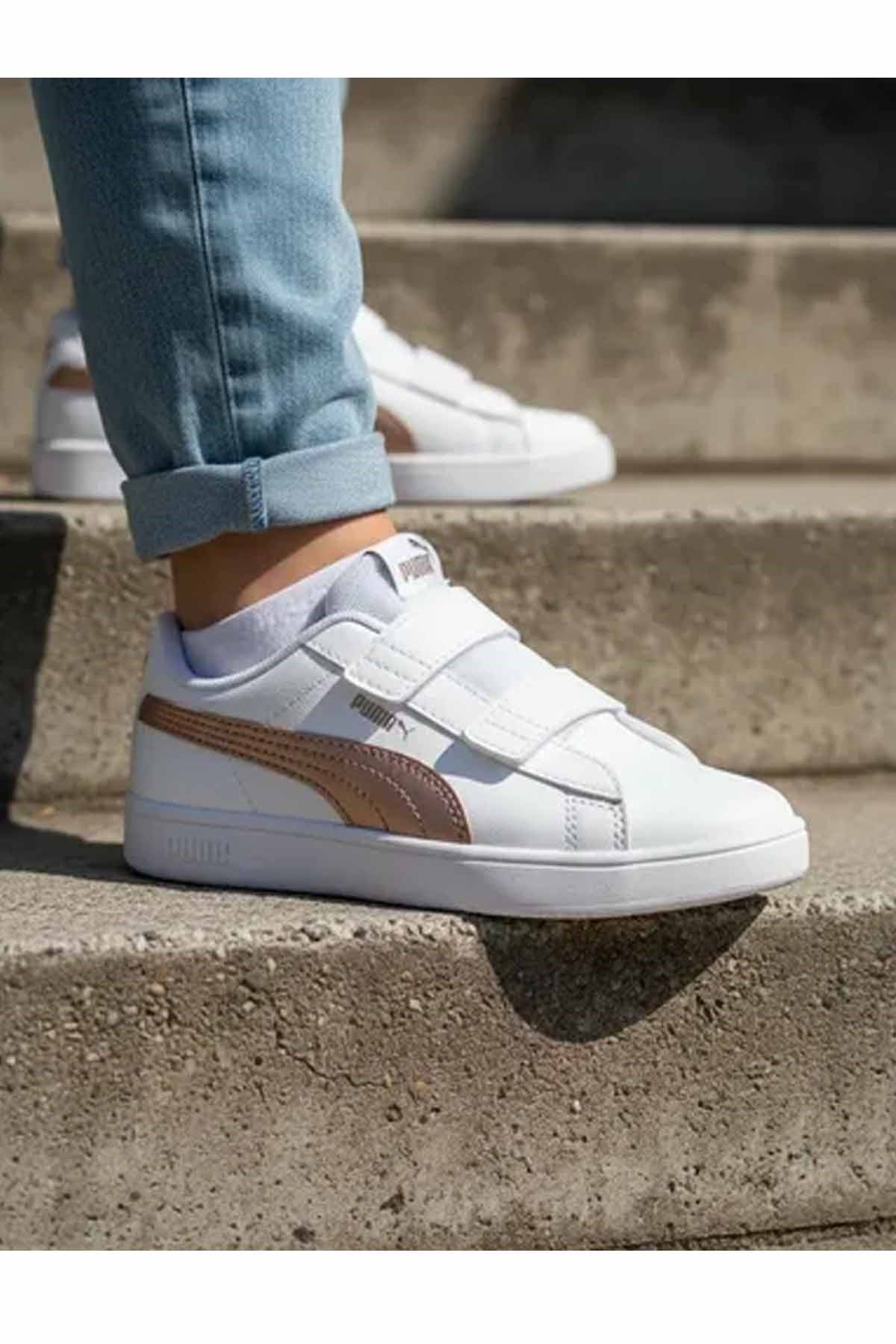 PUMASneakerPuma Rickie AC+ PS Çocuk Sneaker 394253-04Beyaz-Rose