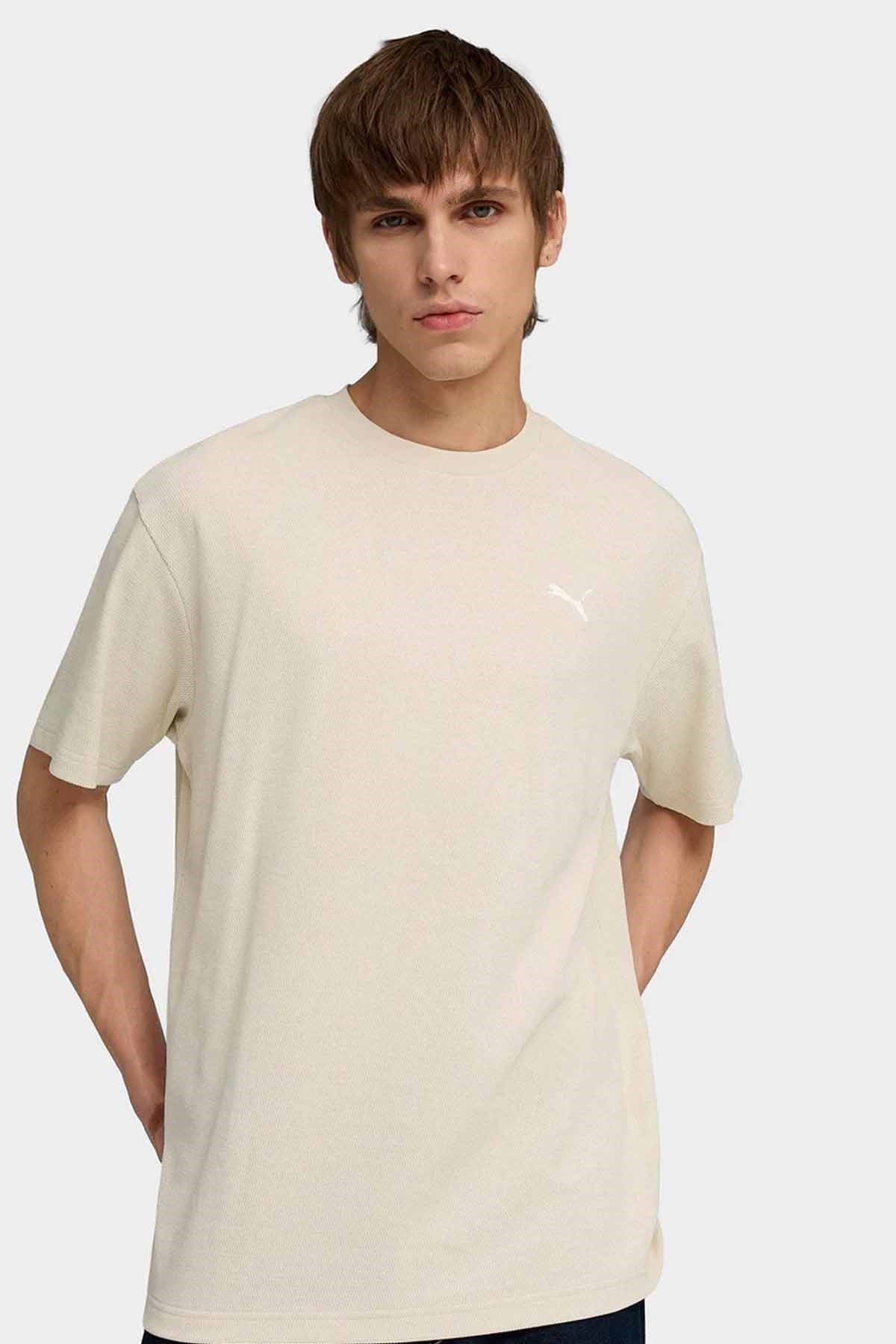 PUMATişörtPuma ESS ELEVATED Relaxed Tee Erkek Tişört 692018-87 Bej