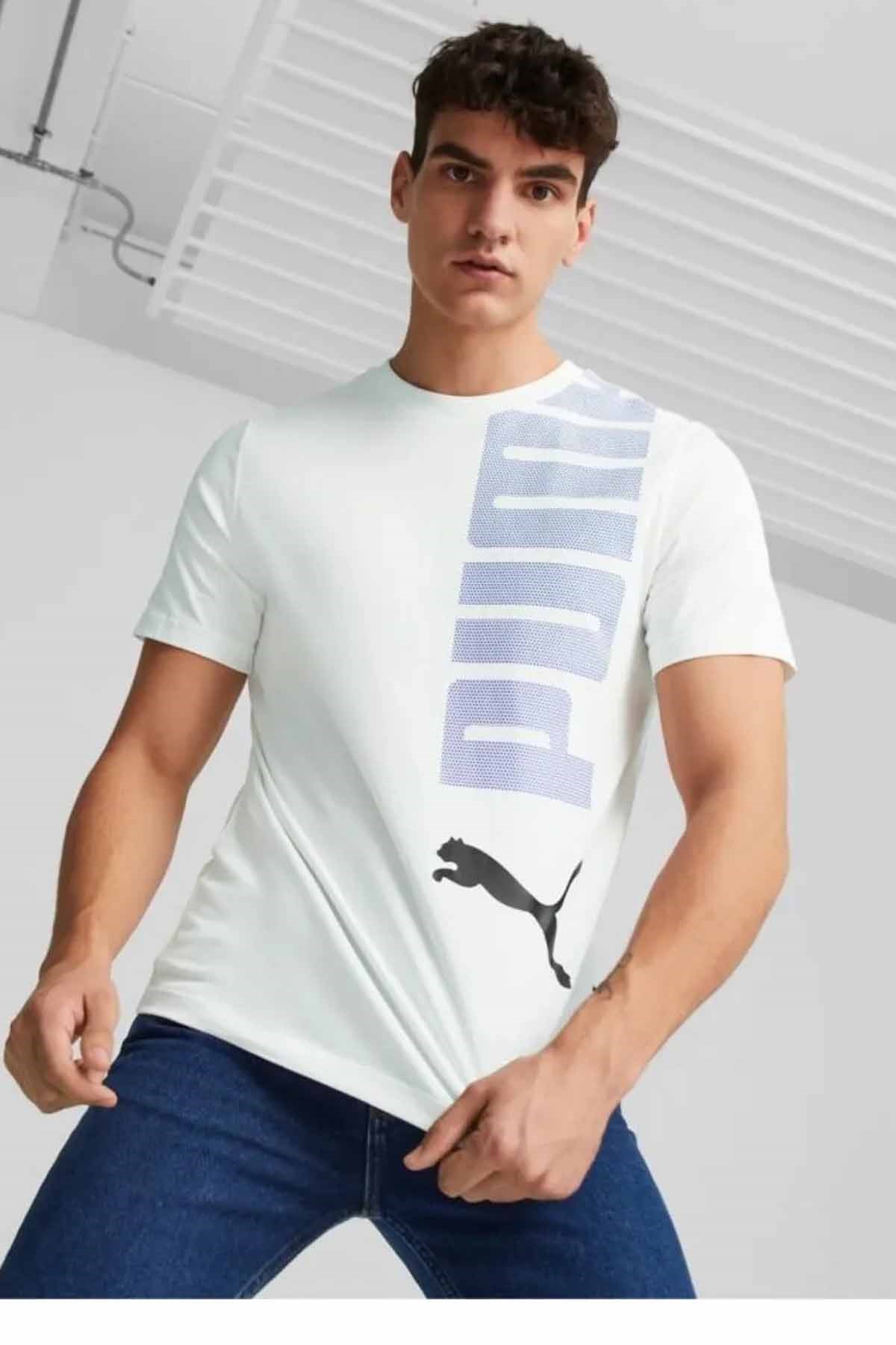 PUMATişörtPuma ESS+ LOGO LAB Tee For All Time Erkek Tişört 673370-02 BEYAZ