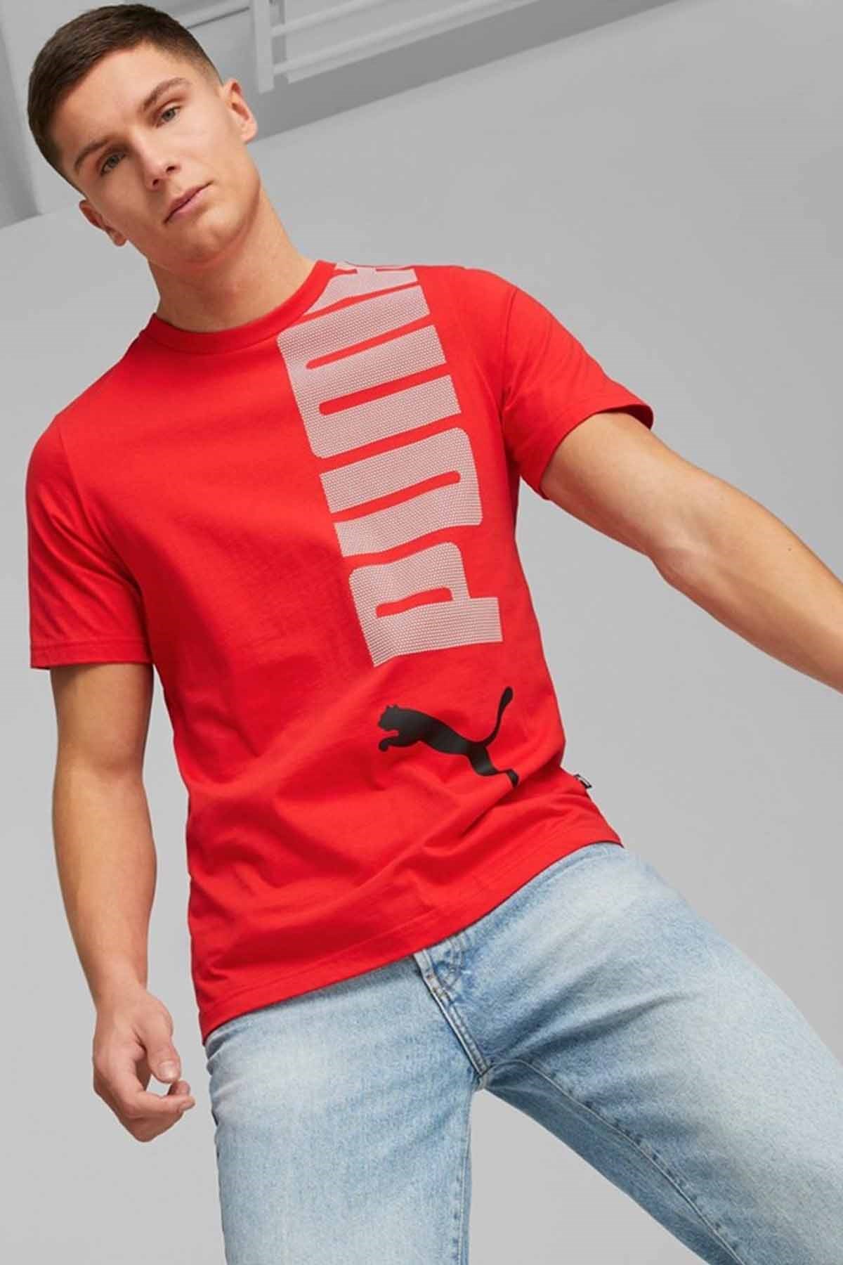 PUMATişörtPuma ESS+ LOGO LAB Tee For All Time Erkek Tişört 673370-11 KIRMIZI