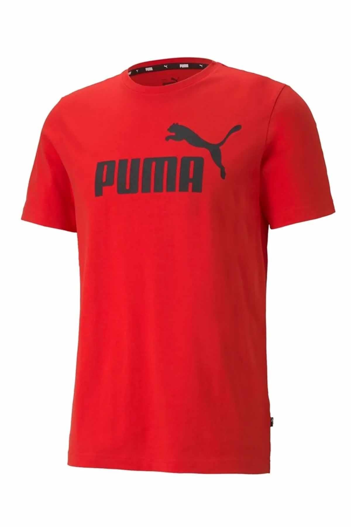 PUMATişörtPuma Ess Logo Tee Erkek Tişört 586666-11 KIRMIZI