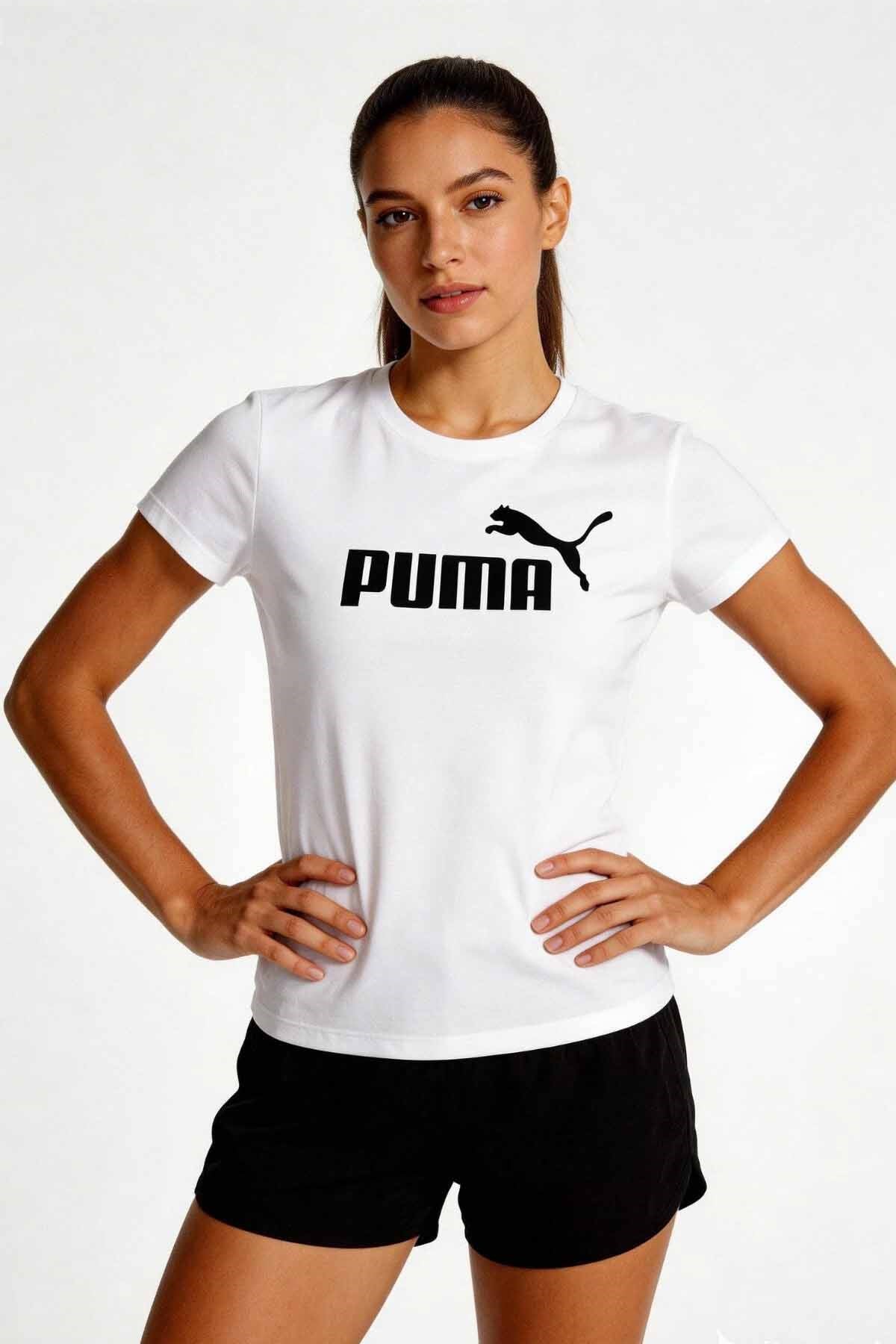 PUMATişörtPuma ESS No. 1 Logo Tee Kadın Tişört 682370-02 Beyaz