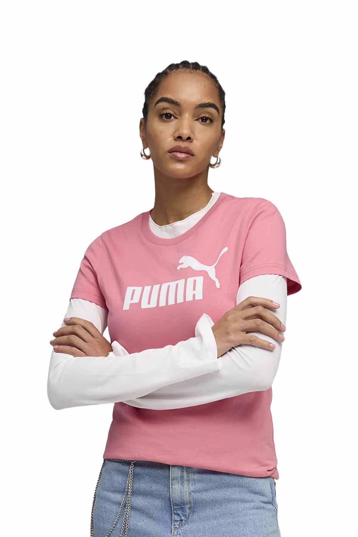 PUMATişörtPuma ESS No. 1 Logo Tee (s) Kadın Tişört 682371-25 Pembe