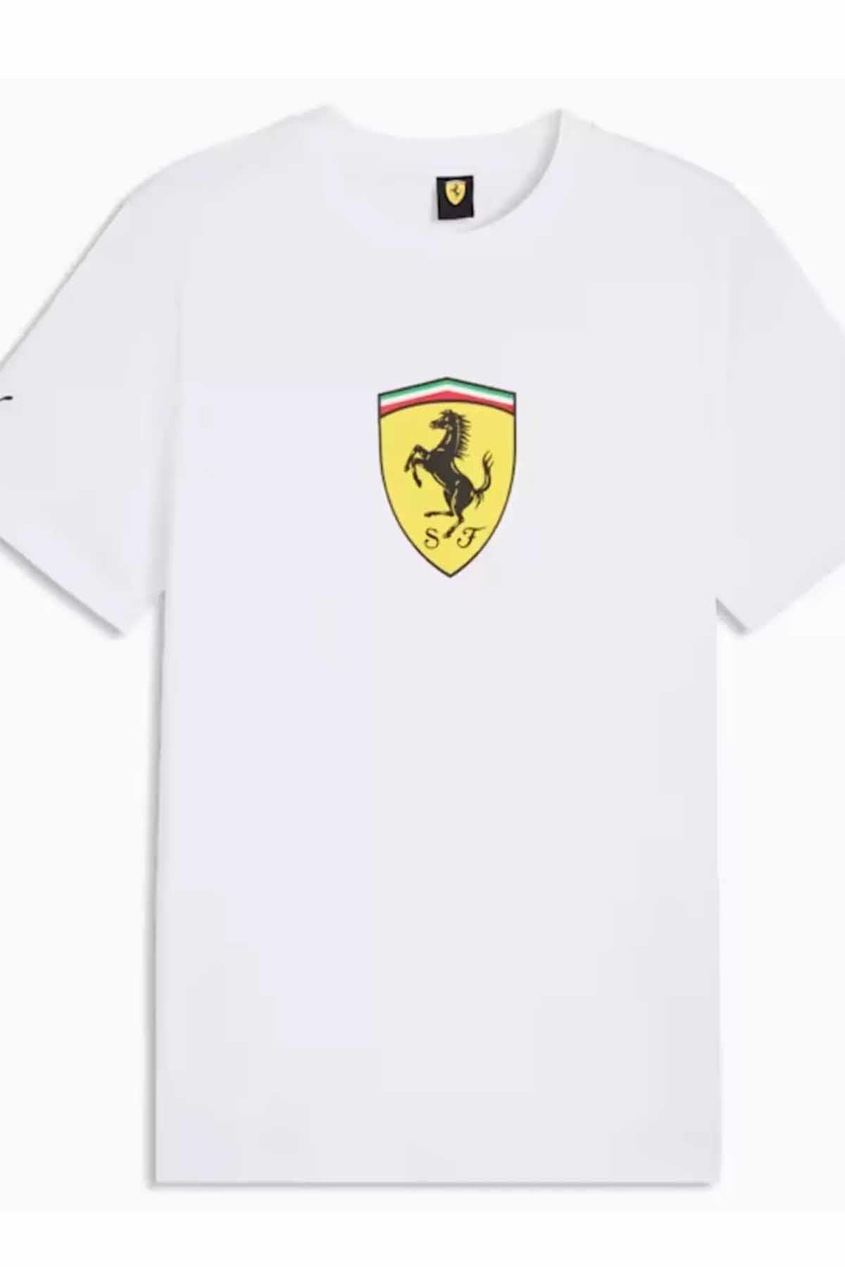 PUMATişörtPuma Ferrari Colored Shield Tee Erkek Tişört 635310-04 Beyaz