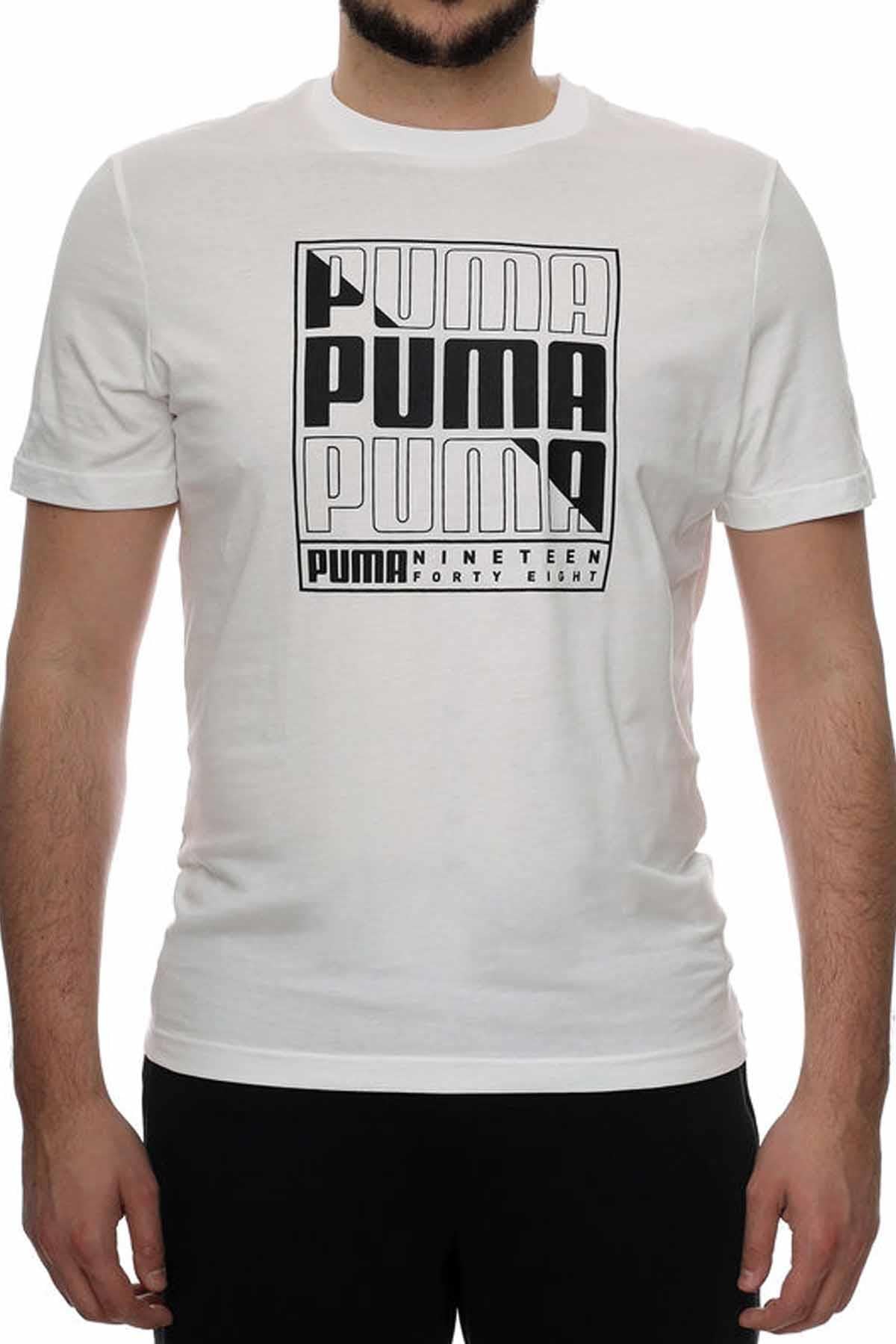 PUMATişörtPuma GRAPHICS PUMA Box Tee Erkek Tişört 680172-02 BEYAZ