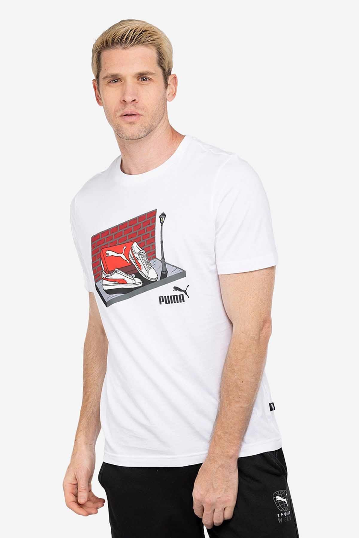 PUMATişörtPuma GRAPHICS PUMA Box Tee Erkek Tişört 680175-02 BEYAZ
