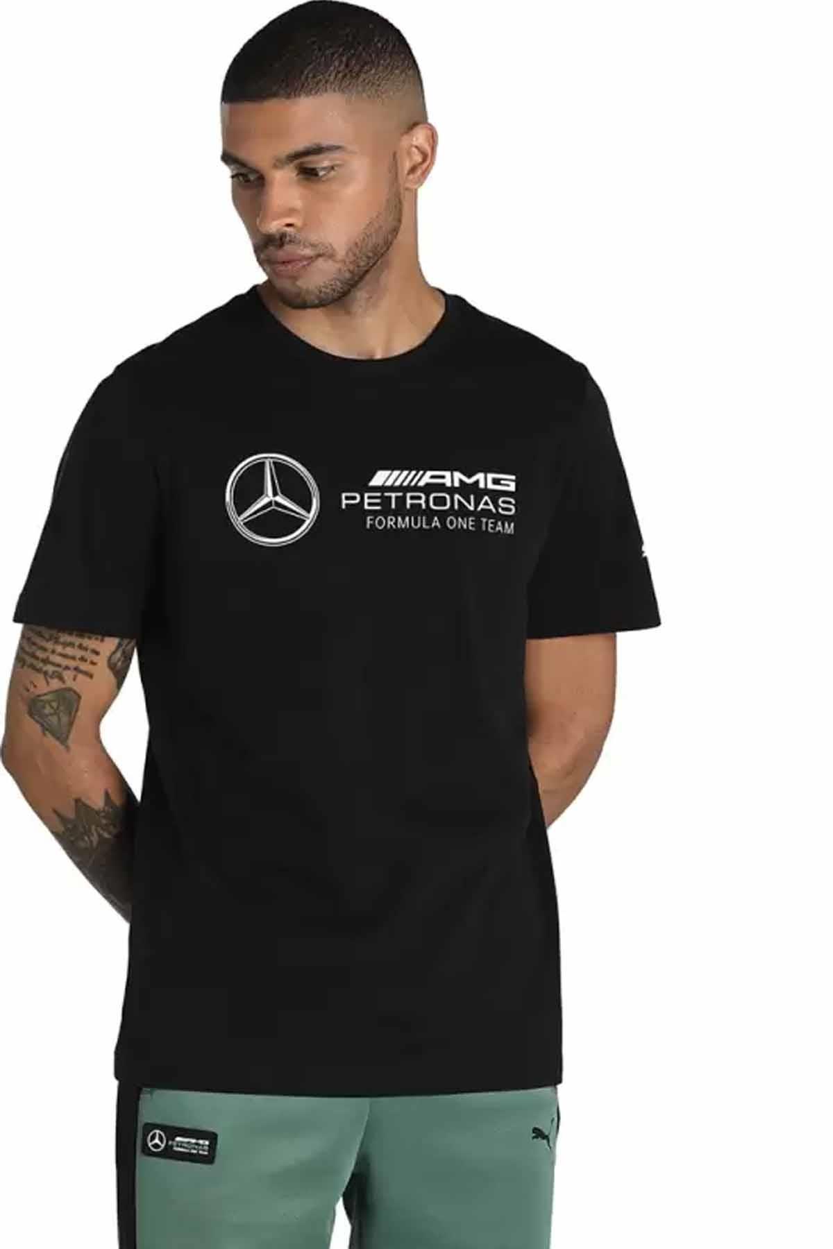 PUMATişörtPuma Mercedes MAAPF1 ESS Logo Tee Erkek Tişört 536447-01 Siyah