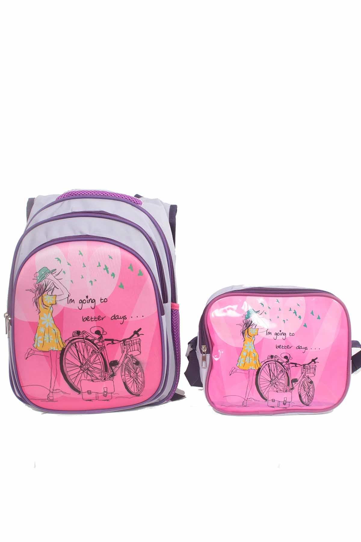 REKOR SPOROkul ÇantasıRS İlk Okul Çantası 3 Gözlü Beslenme Çantalı 38x28x20 Cm Unisex Okul Çantası RS-0011Çok Renkli