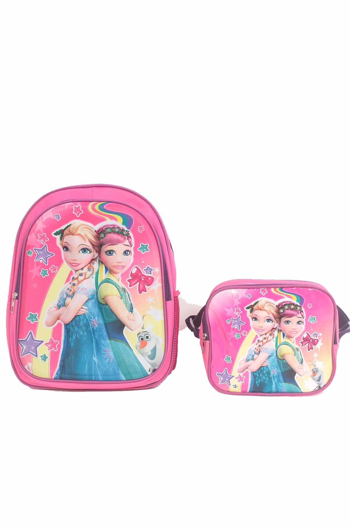 REKOR SPOROkul ÇantasıRS İlk Okul Çantası Beslenme Çantalı 3D Baskılı 38x15x14 Unisex Okul Çantası RS-0032Çok Renkli