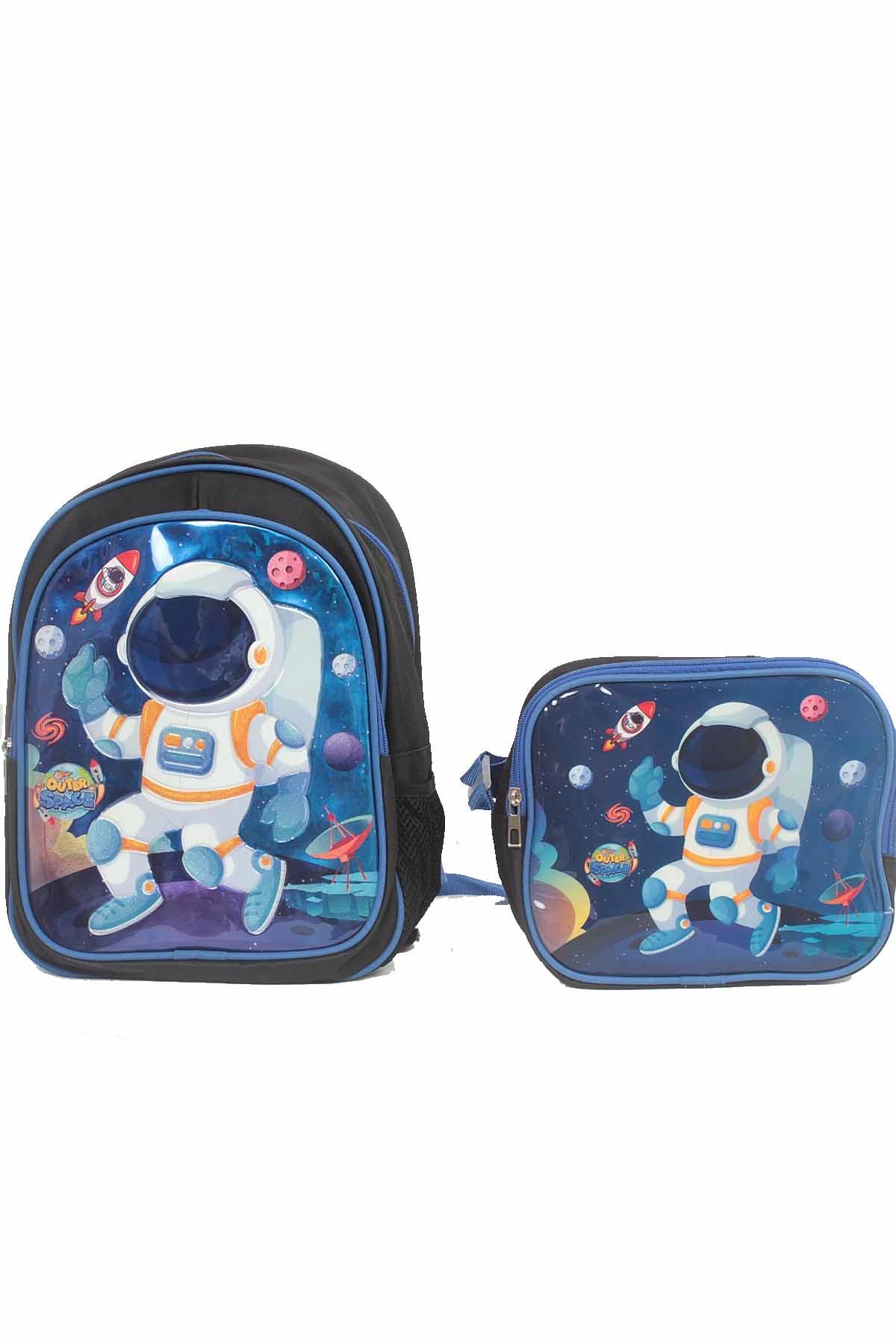 REKOR SPOROkul ÇantasıRS İlk Okul Çantası Beslenme Çantalı 3D Baskılı 35x15x12 Unisex Okul Çantası RS-0040Çok Renkli
