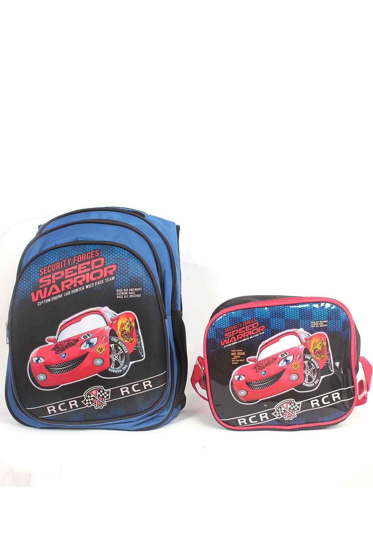 REKOR SPOROkul ÇantasıRS İlk Okul Çantası 3 Gözlü Beslenme Çantalı 38x28x20 Cm Unisex Okul Çantası RS-0013Çok Renkli