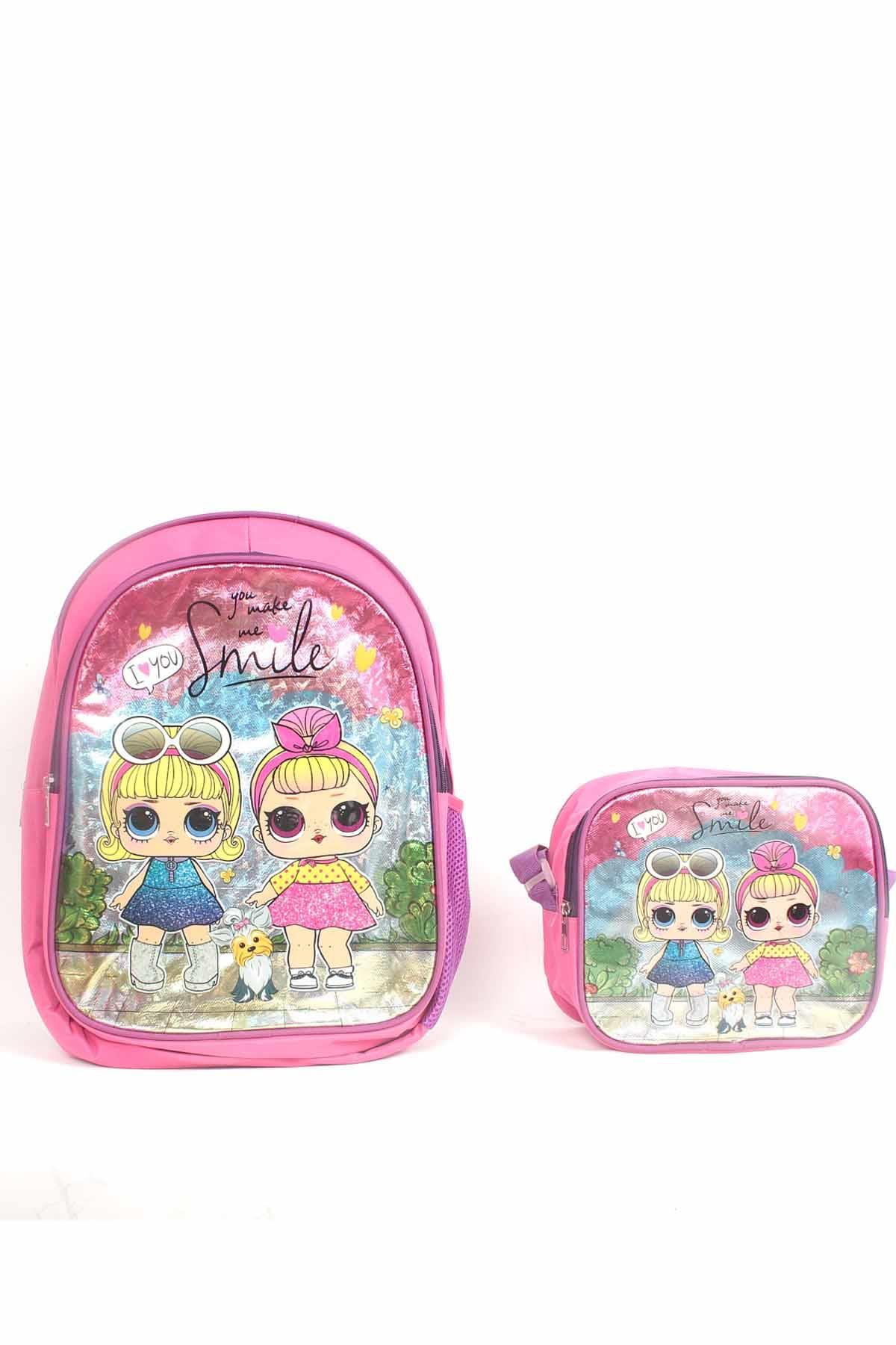 REKOR SPOROkul ÇantasıRS İlk Okul Çantası Beslenme Çantalı Holigram Baskı 41x15x14 Unisex Okul Çantası RS-0022Çok Renkli