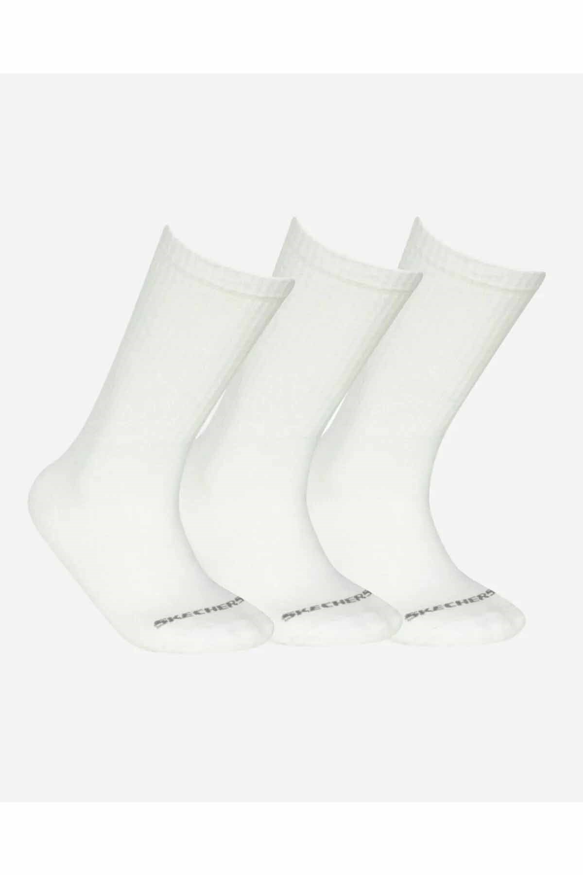 SKECHERSÇorapSkechers U SKX Padded Crew Cut Socks 3 Pack Unisex Çorap S192135-100 BEYAZ