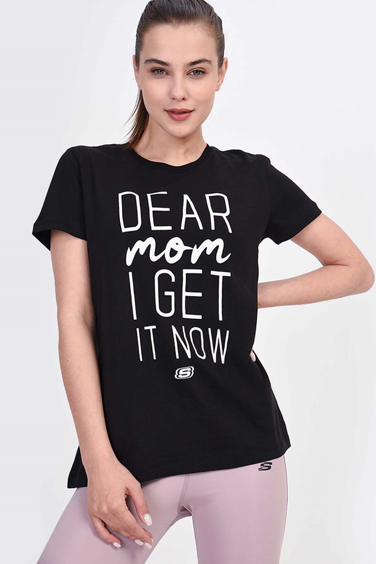 Skechers Graphic Tee's  W Dear Mom I Get It Now Kadın Tişört s201257 001