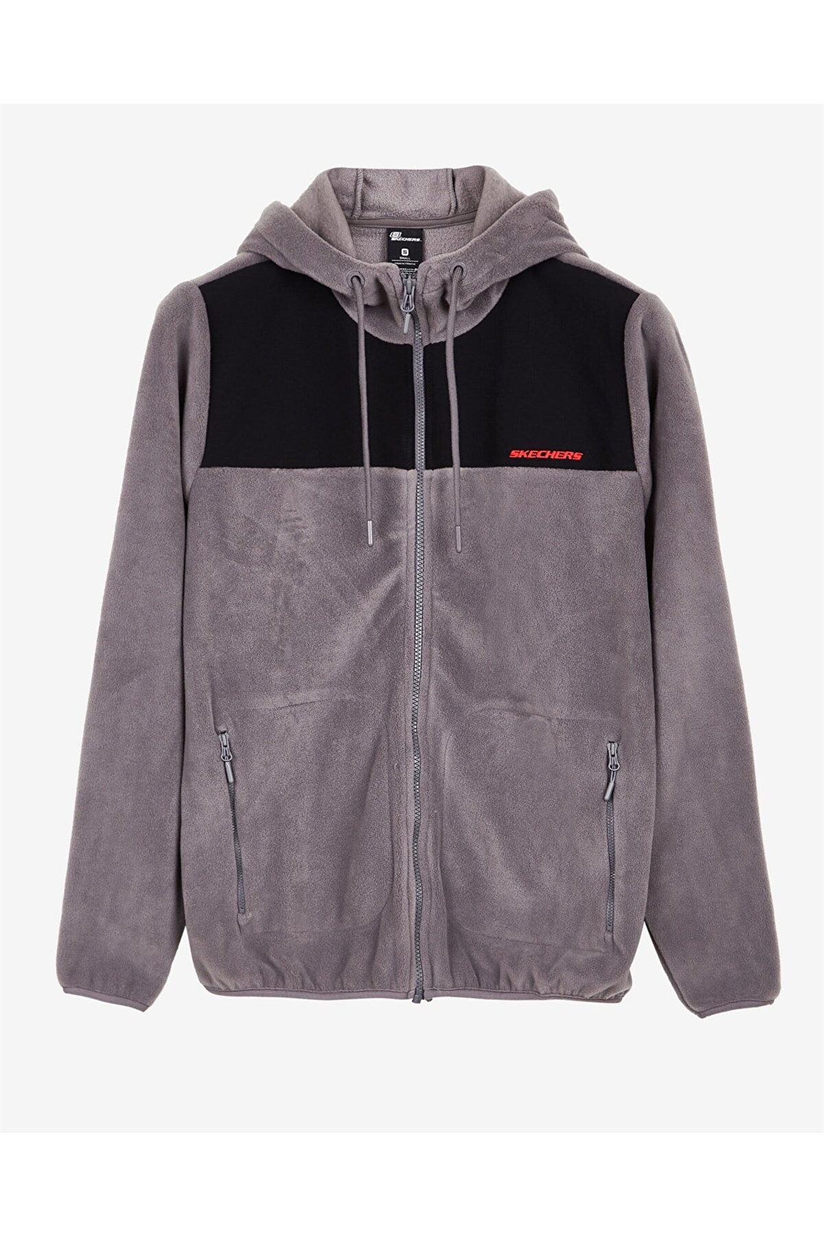 SKECHERSPolar SweatshirtSkechers M Woven Panel Full Zip Polar Erkek Polar Sweatshirt S222145-035 Gri